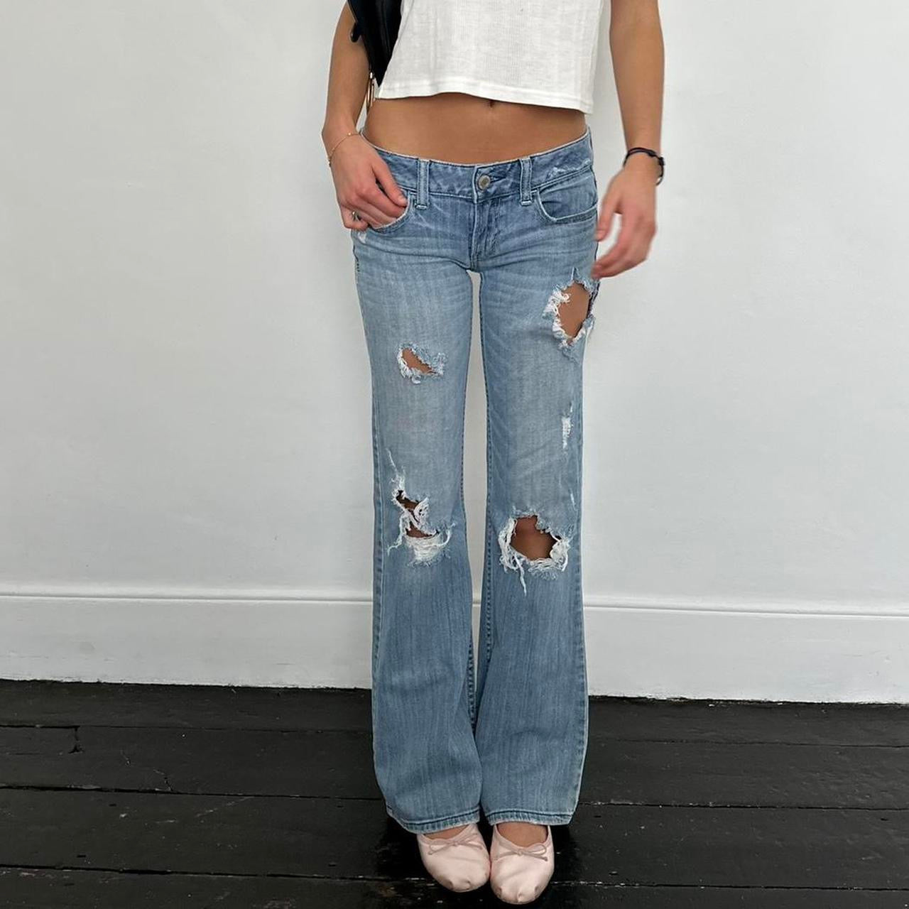 Vintage distressed bootcut jeans