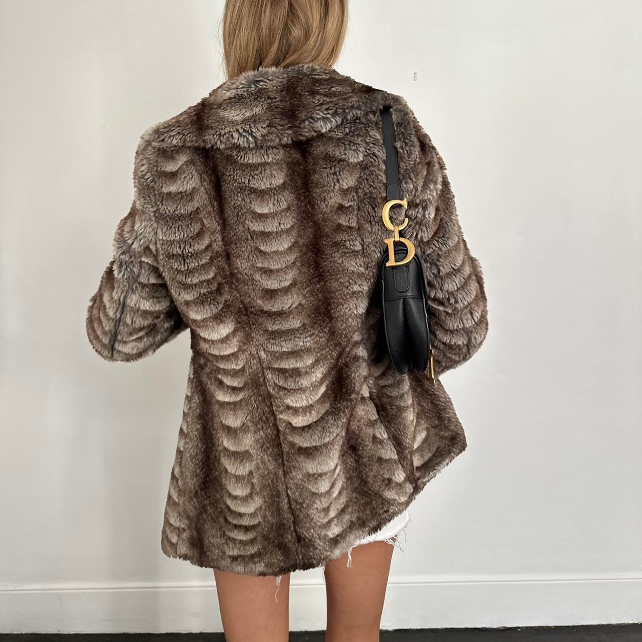 Vintage 2000’s brown faux fur jacket