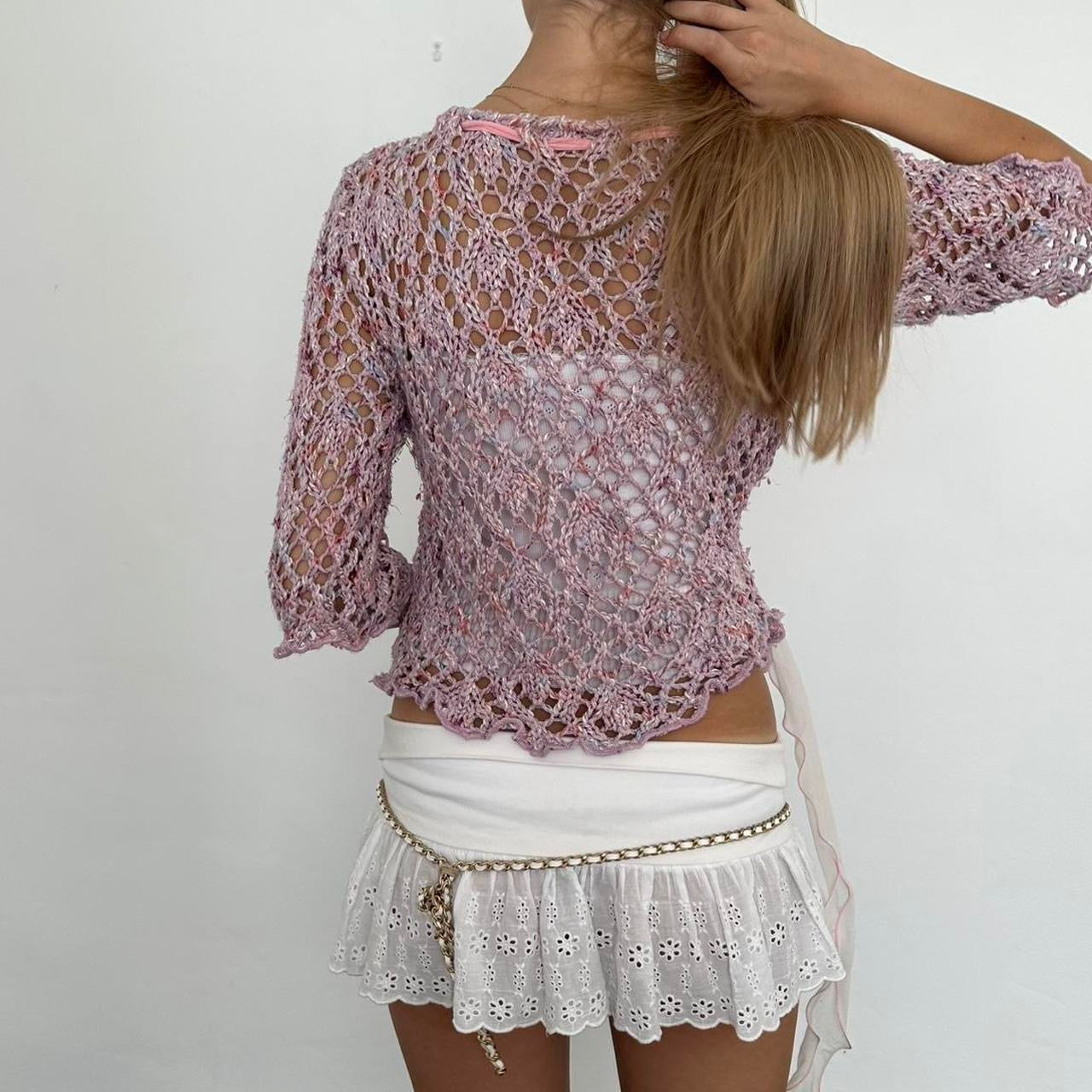 Vintage light pink delicate layering cardigan