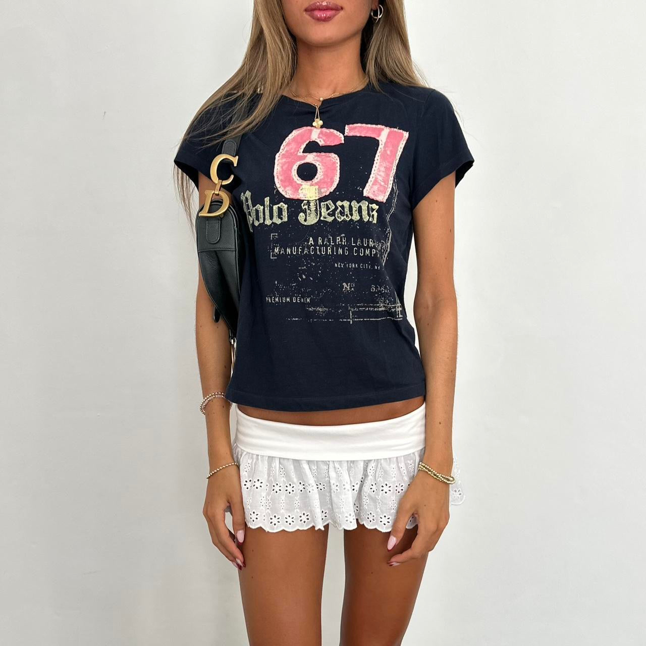 Vintage Ralph Lauren pink 67 graphic baby tee