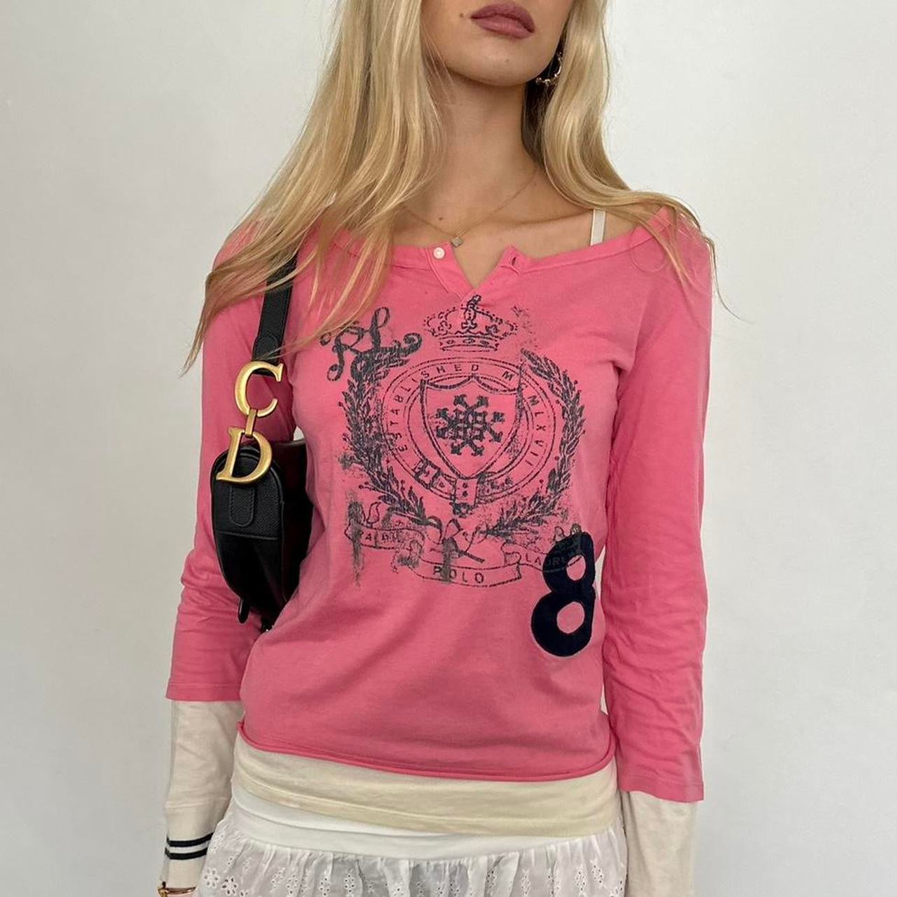 Vintage Polo Ralph Lauren graphic pink long sleeve top