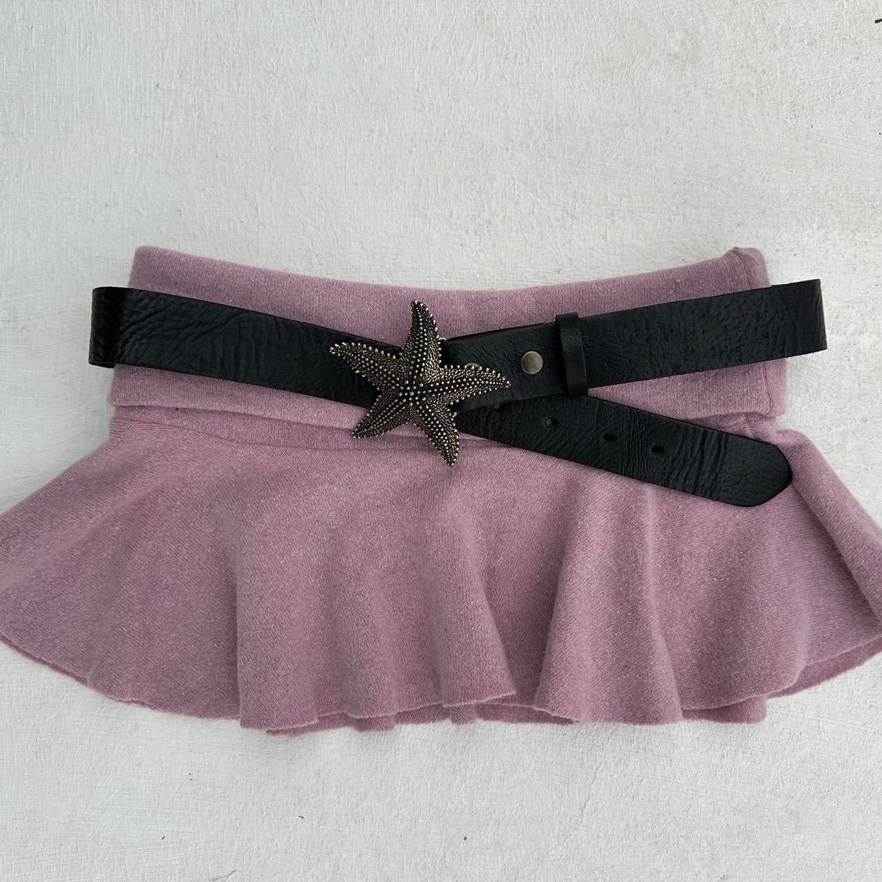 Vintage 90’s leather black gem belt 🌺