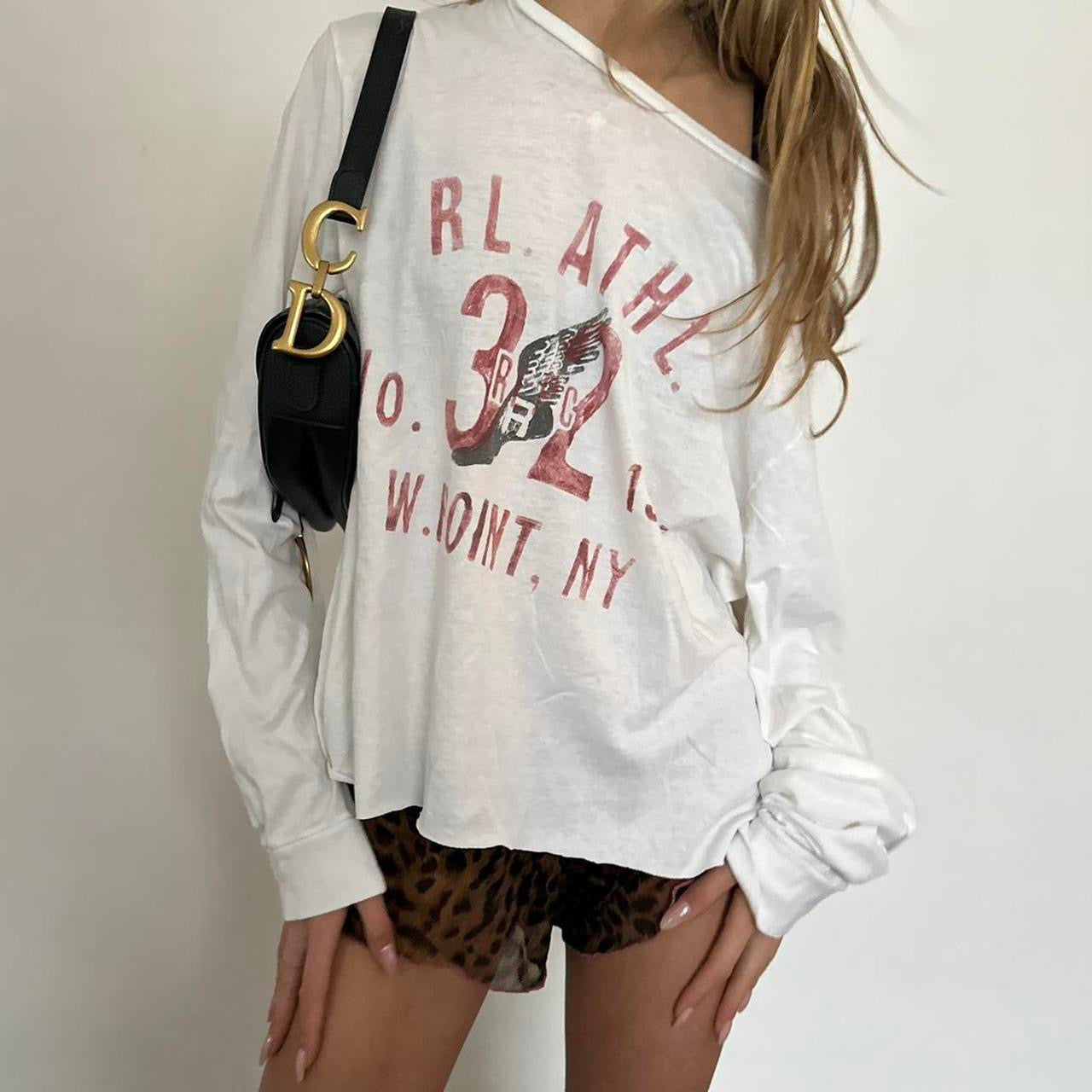 Vintage Ralph Lauren graphic off the shoulder top
