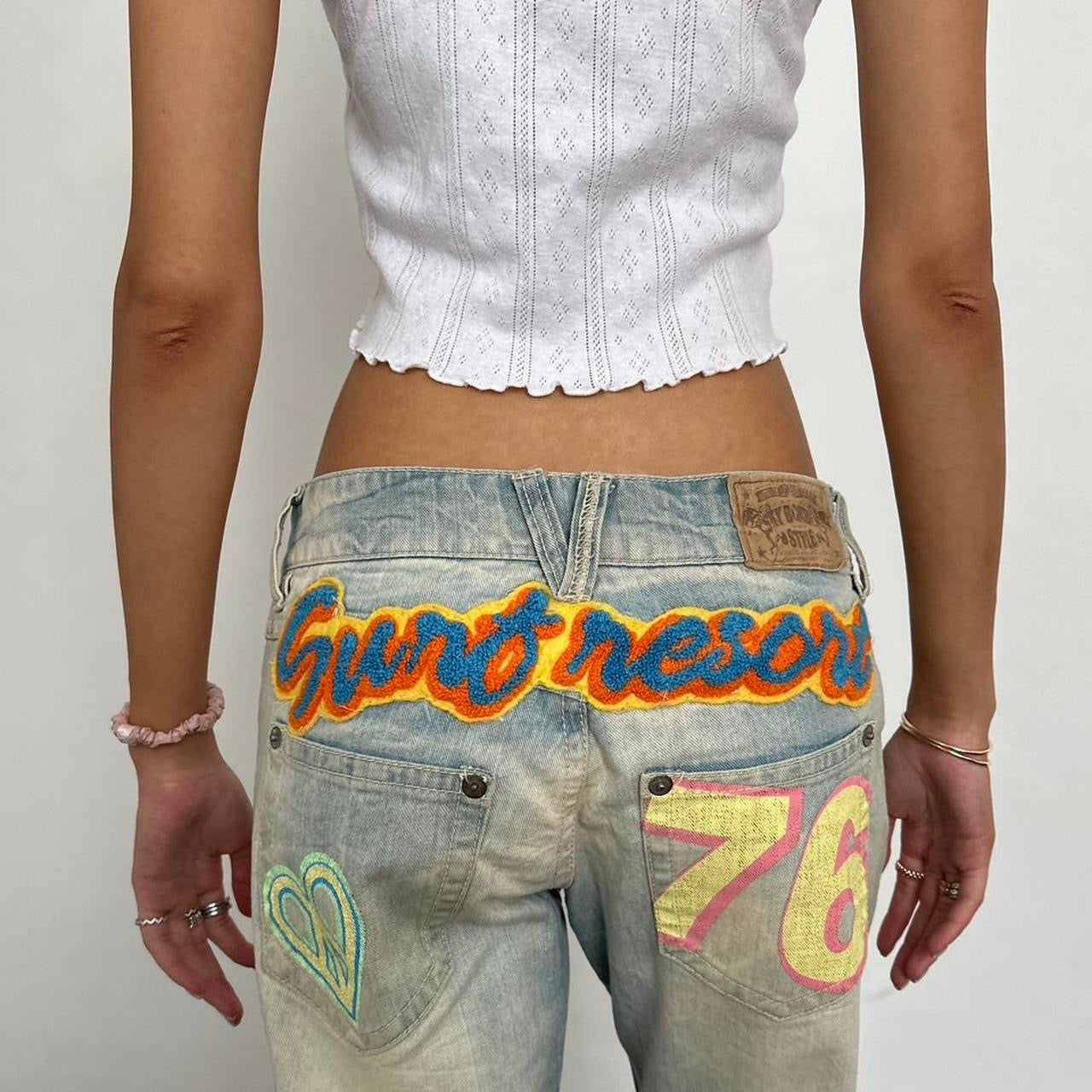 Vintage rare 90s blue love surf resort jeans 🏄🏻♀️