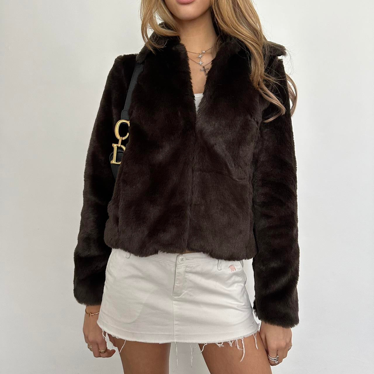 Vintage 2000’s brown faux fur jacket