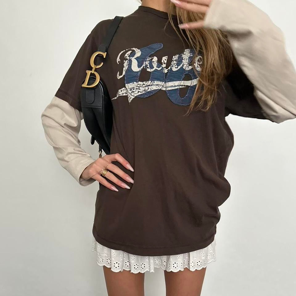 Vintage Route 66 graphic double layered long sleeve top