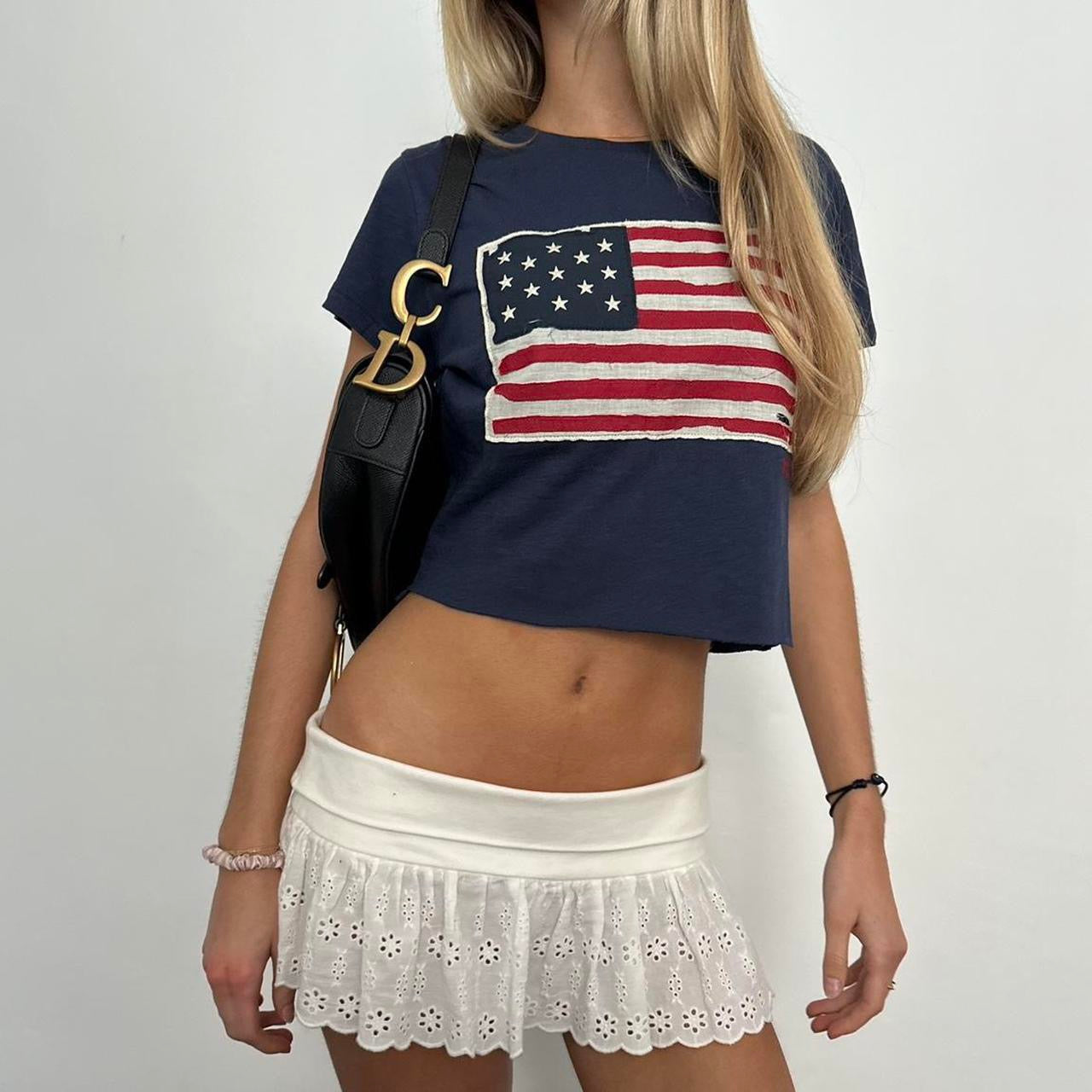 Vintage 90’s Ralph Lauren American flag baby tee