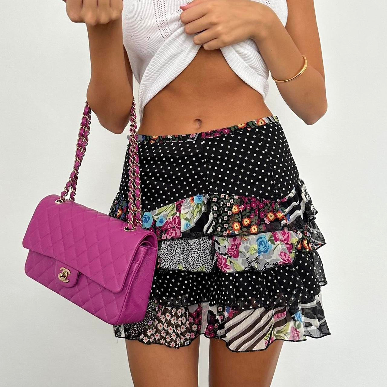 Vintage 2000’s polka dot and floral mini skirt