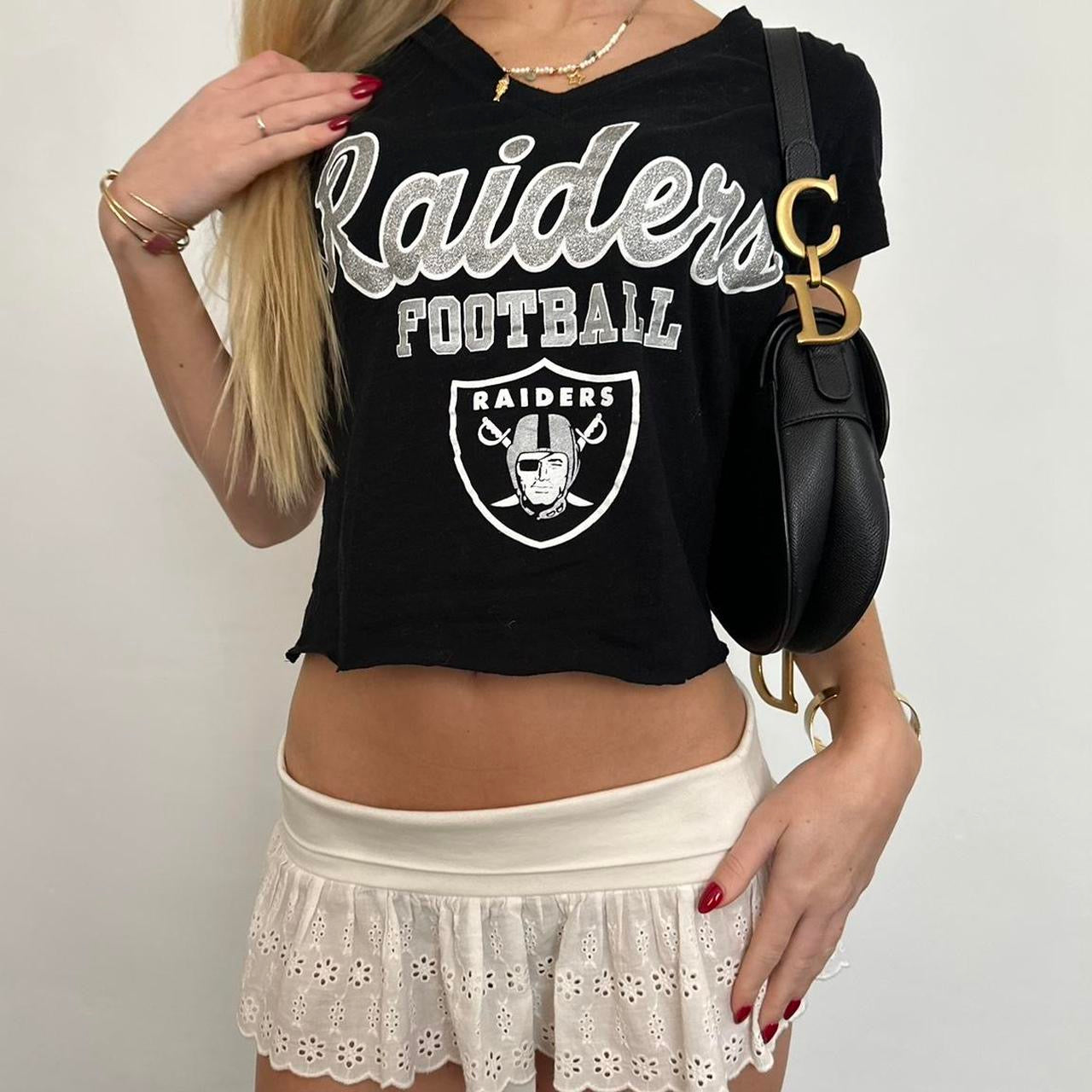 Vintage 2000’s black football baby tee