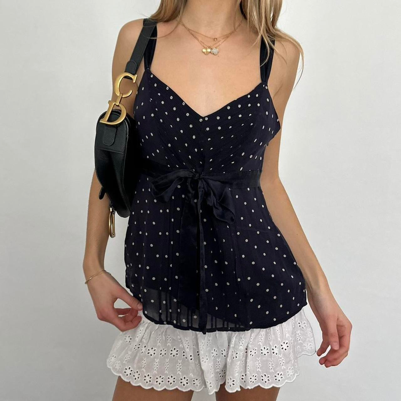 Vintage 2000s polka dot cami top