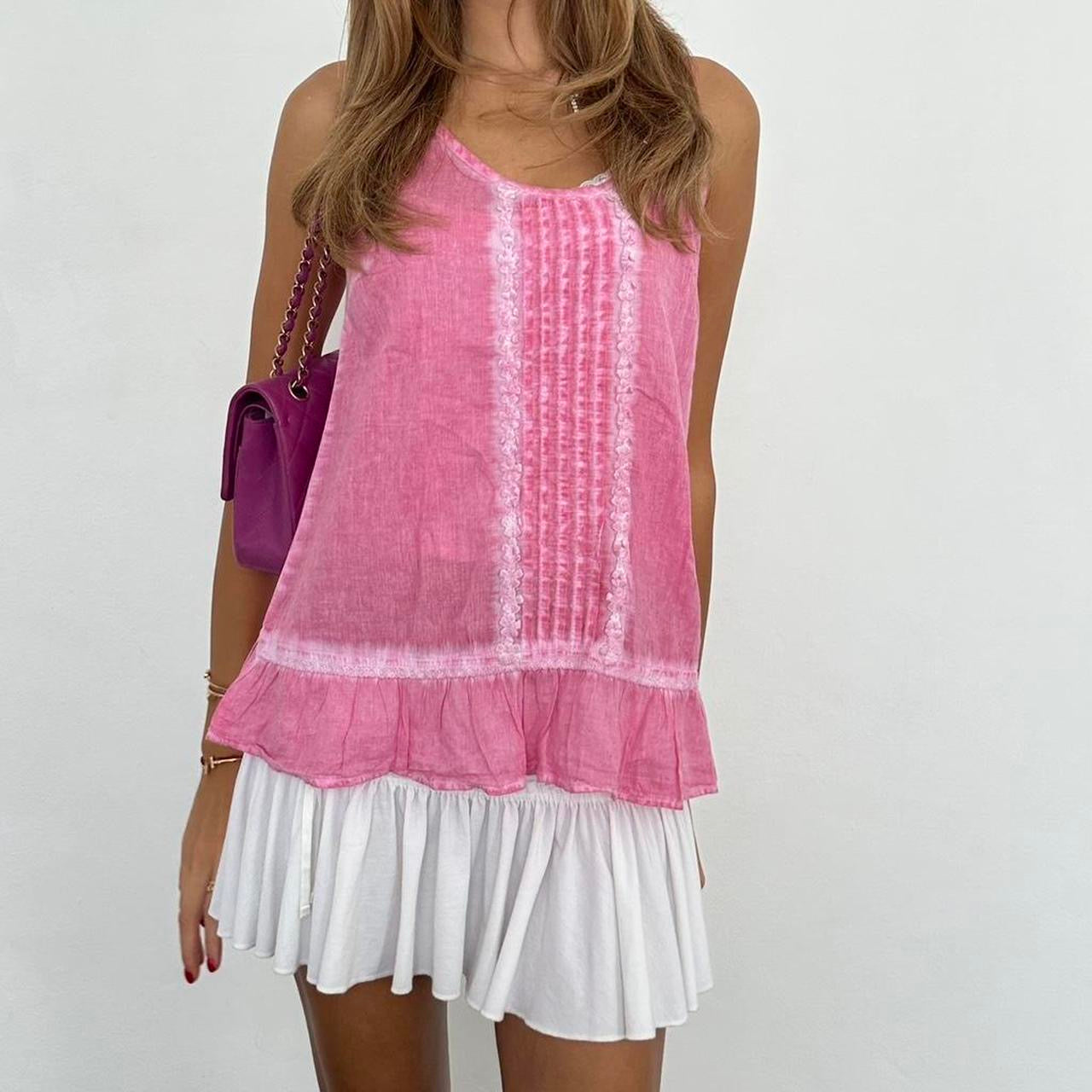 Vintage 00s pink ruffle top