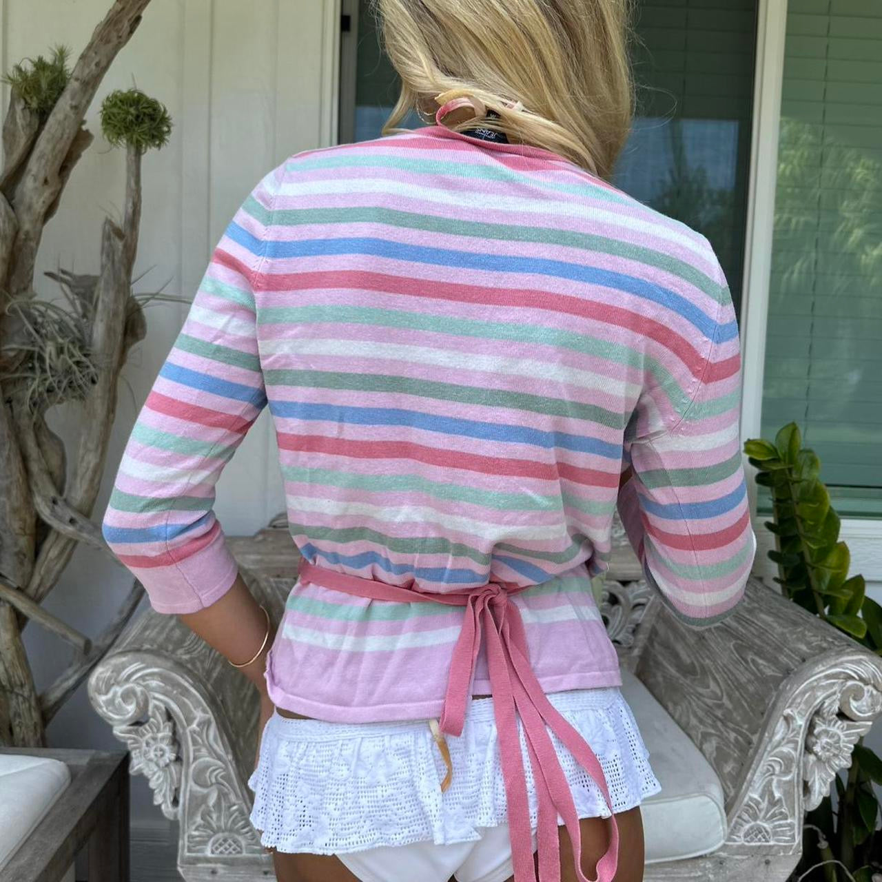 Vintage 2000’s striped wrap cardigan