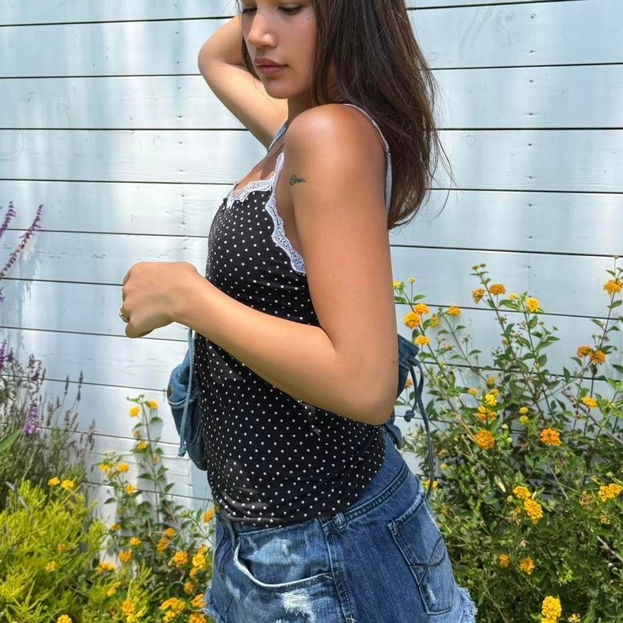 Vintage 2000’s black polka dot cami top