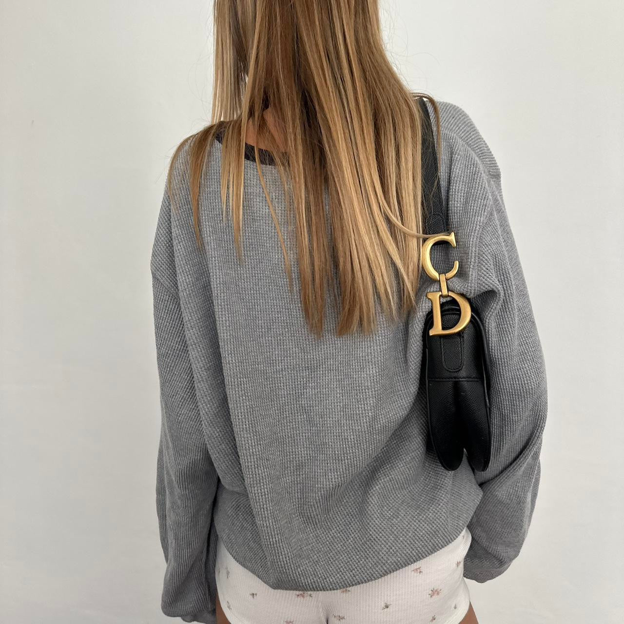 Vintage 90’s Ralph Lauren grey waffle long sleeve top