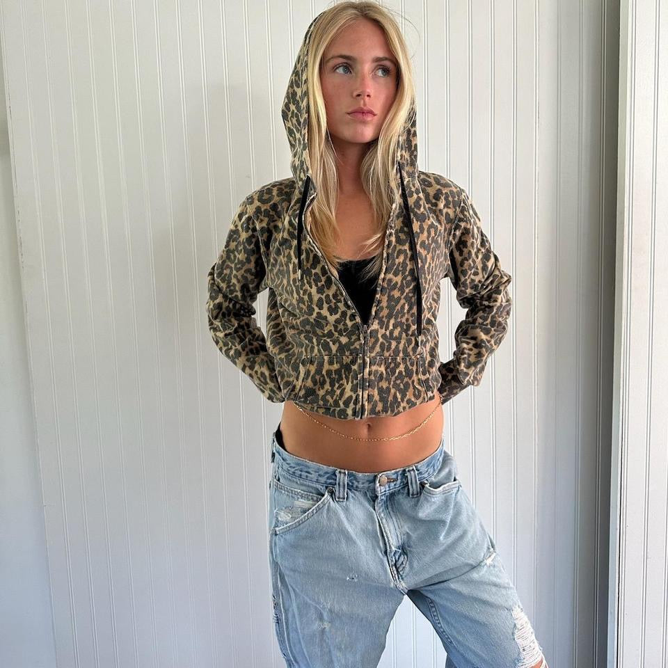 Vintage 2000’s leopard hoodie