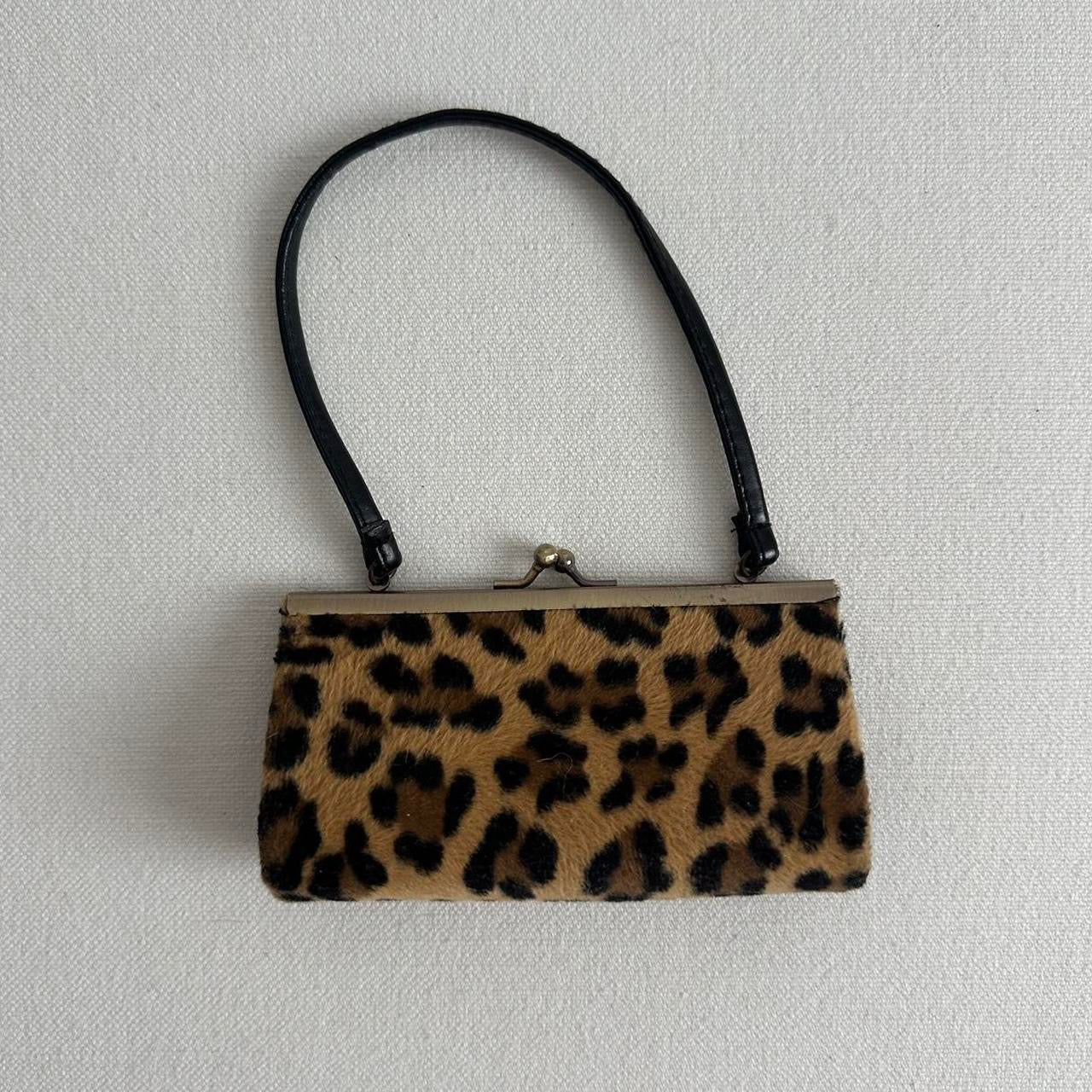 Vintage leopard print 90βs super micro mini purse π