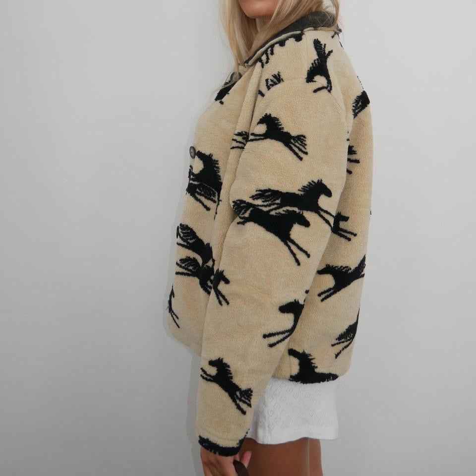 Vintage horse equestrian fleece jacket