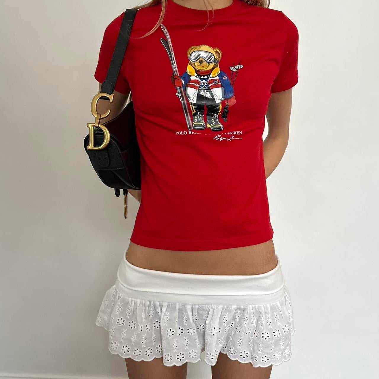 Vintage Ralph Lauren red bear baby tee
