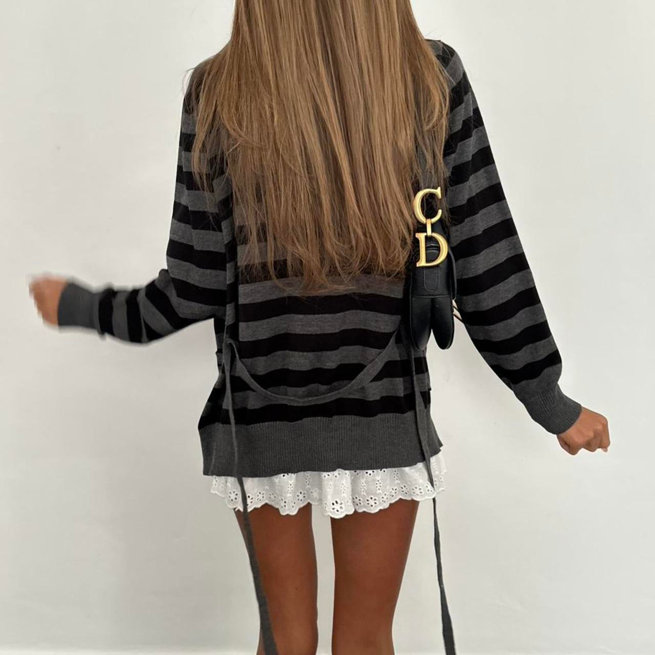 Vintage 2000’s striped long sleeve sweater cardigan