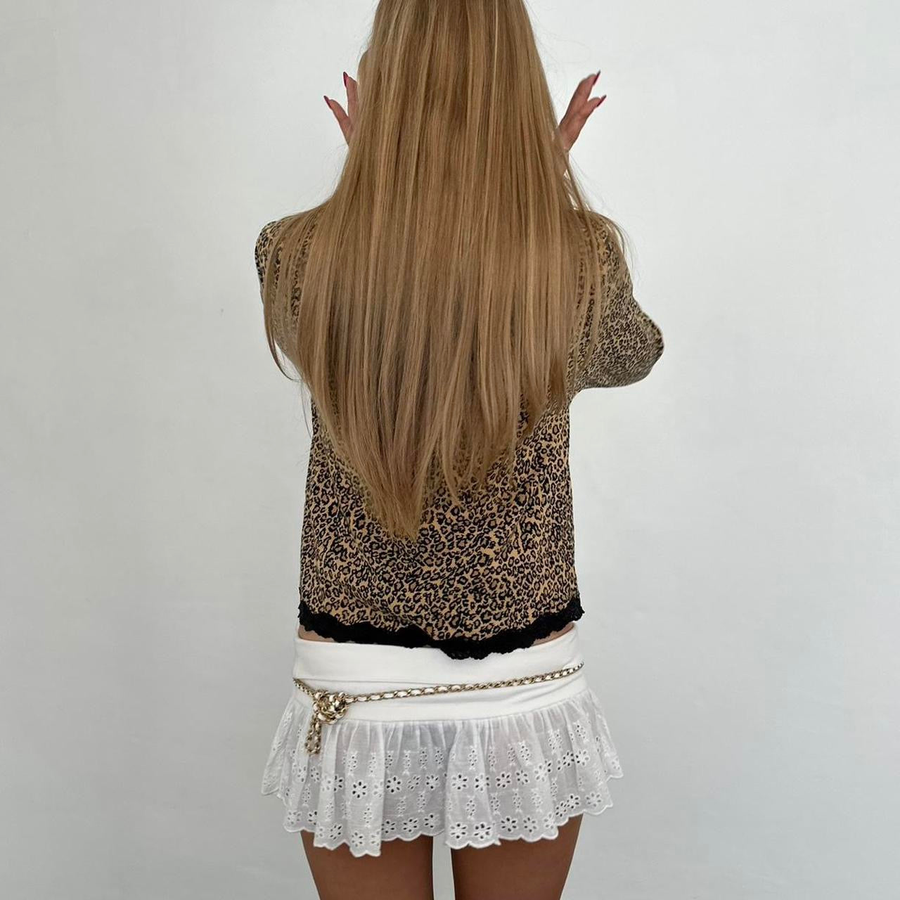 Vintage 90’s Victoria’s Secret leopard print cardigan layering top