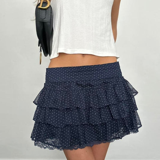 Vintage Hollister navy polka dot mini skirt