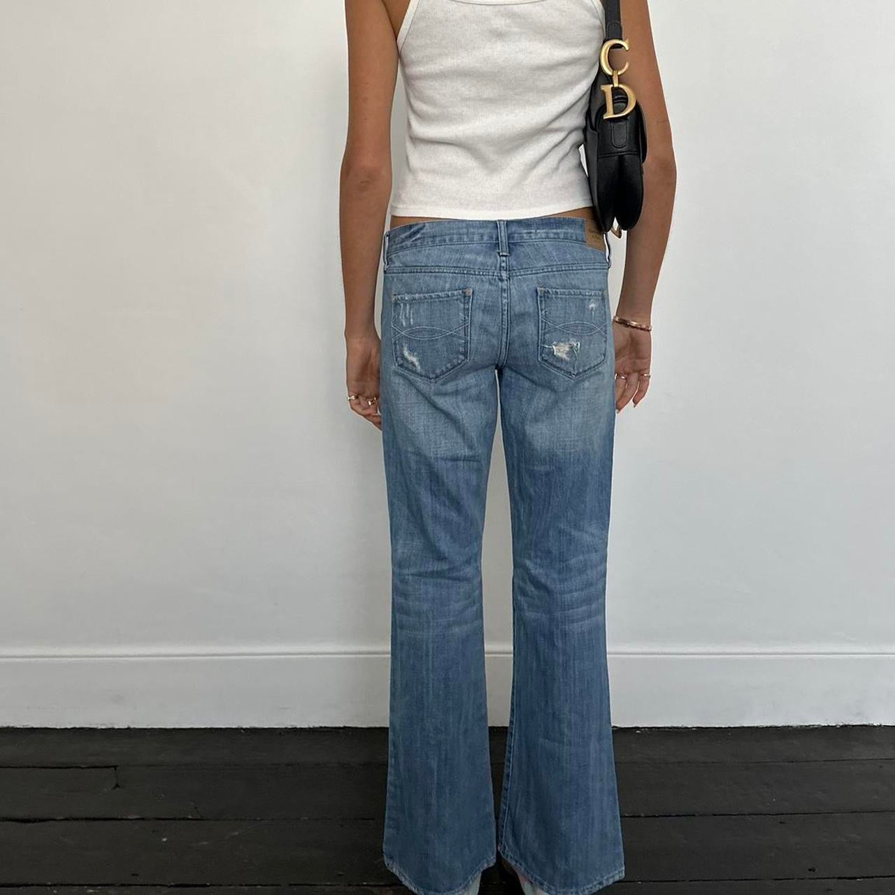 Vintage 2000’s Abercrombie blue distressed jeans