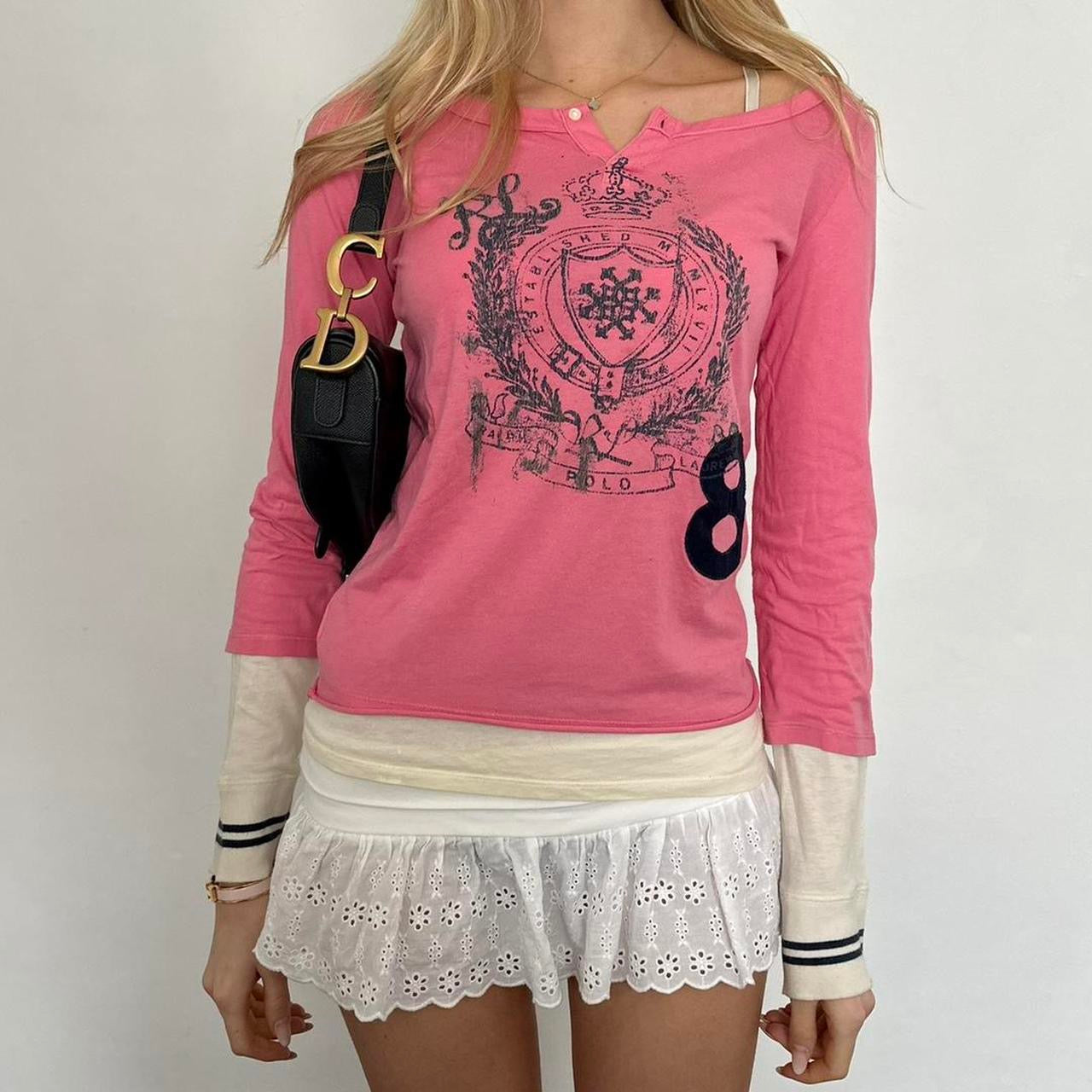 Vintage Polo Ralph Lauren graphic pink long sleeve top
