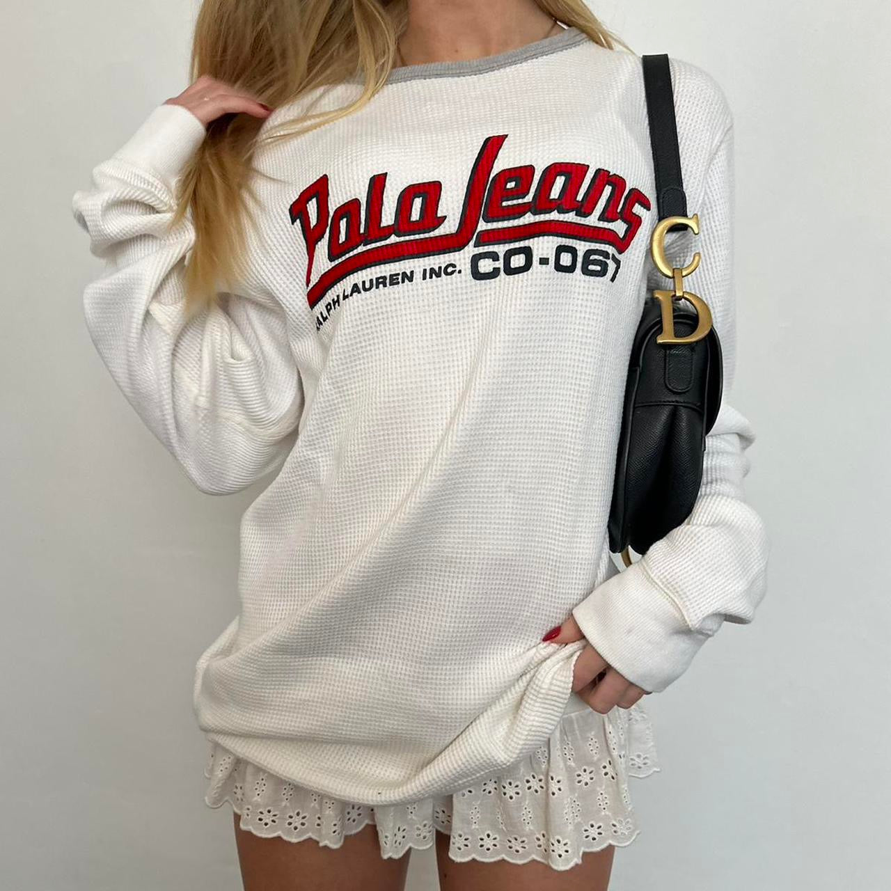 Vintage Ralph Lauren white oversized long sleeve top