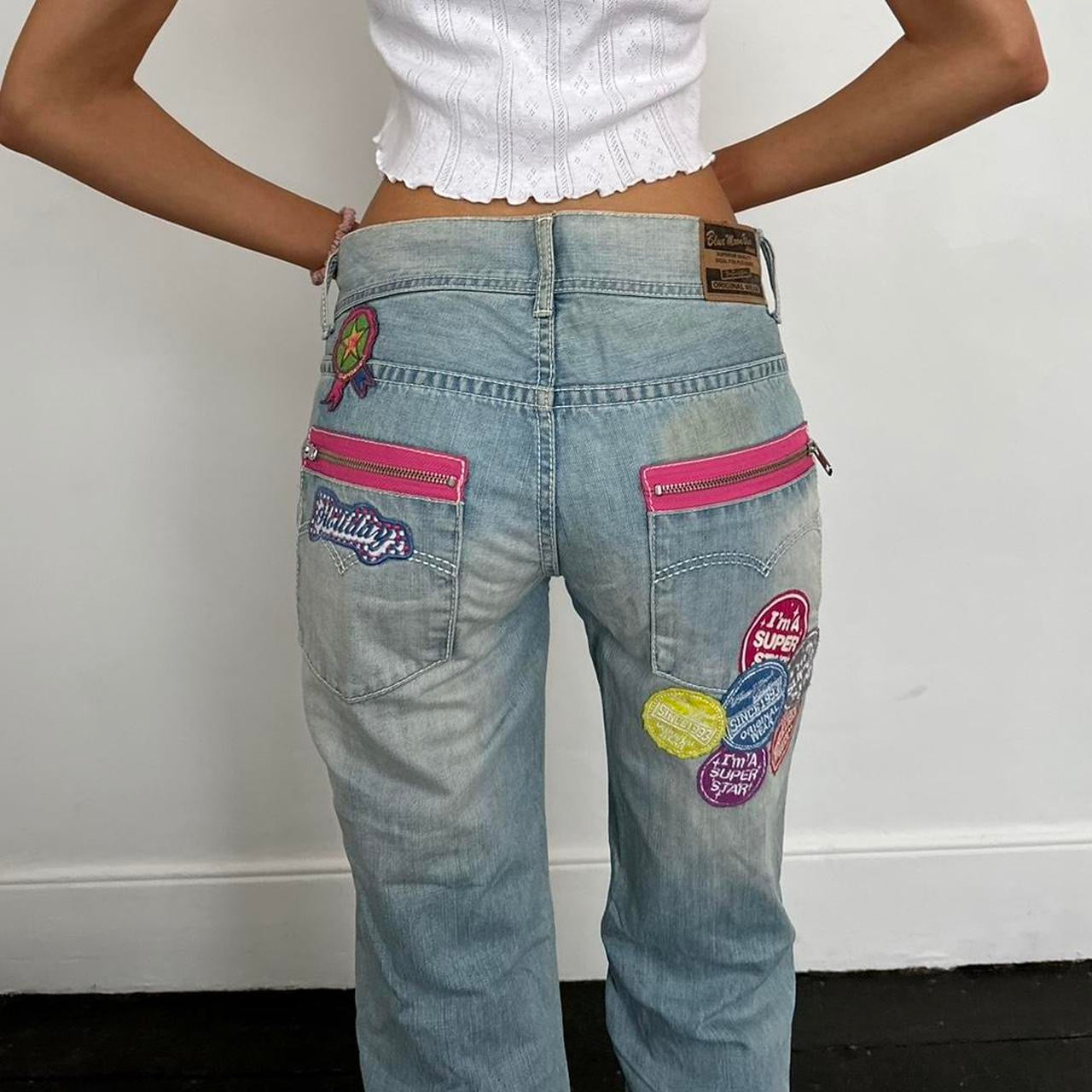 Vintage rare 90s blue surf girl jeans 🏄🏻♀️