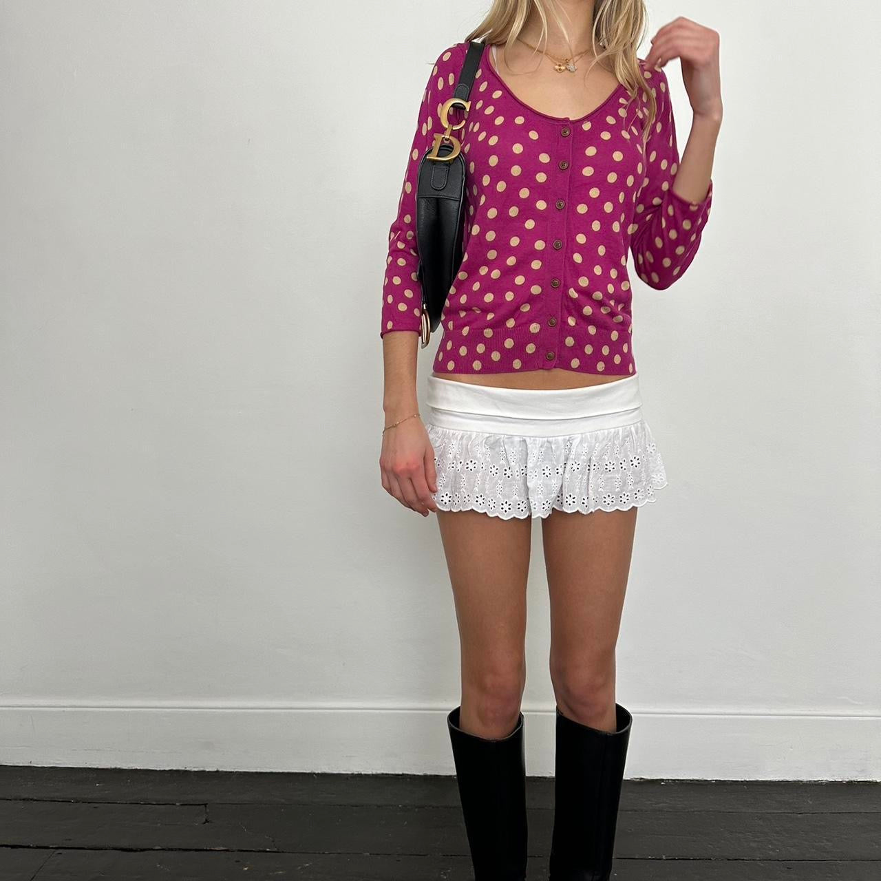 Vintage polka dot print cardigan top
