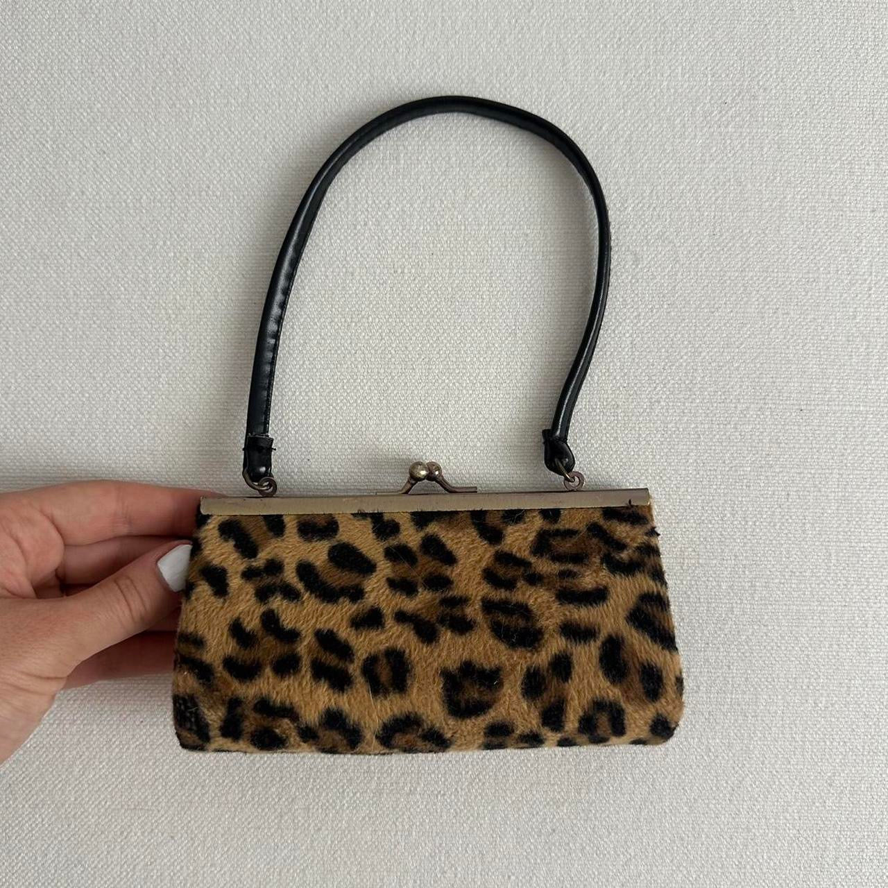 Vintage leopard print 90βs super micro mini purse π