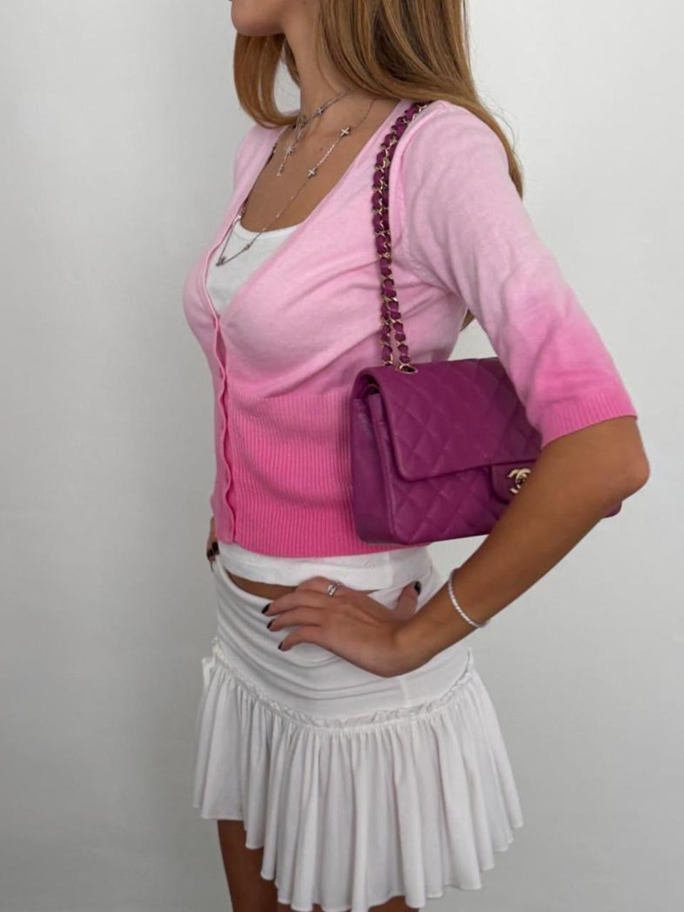 Vintage 00’s pink ombré short sleeve cardigan top