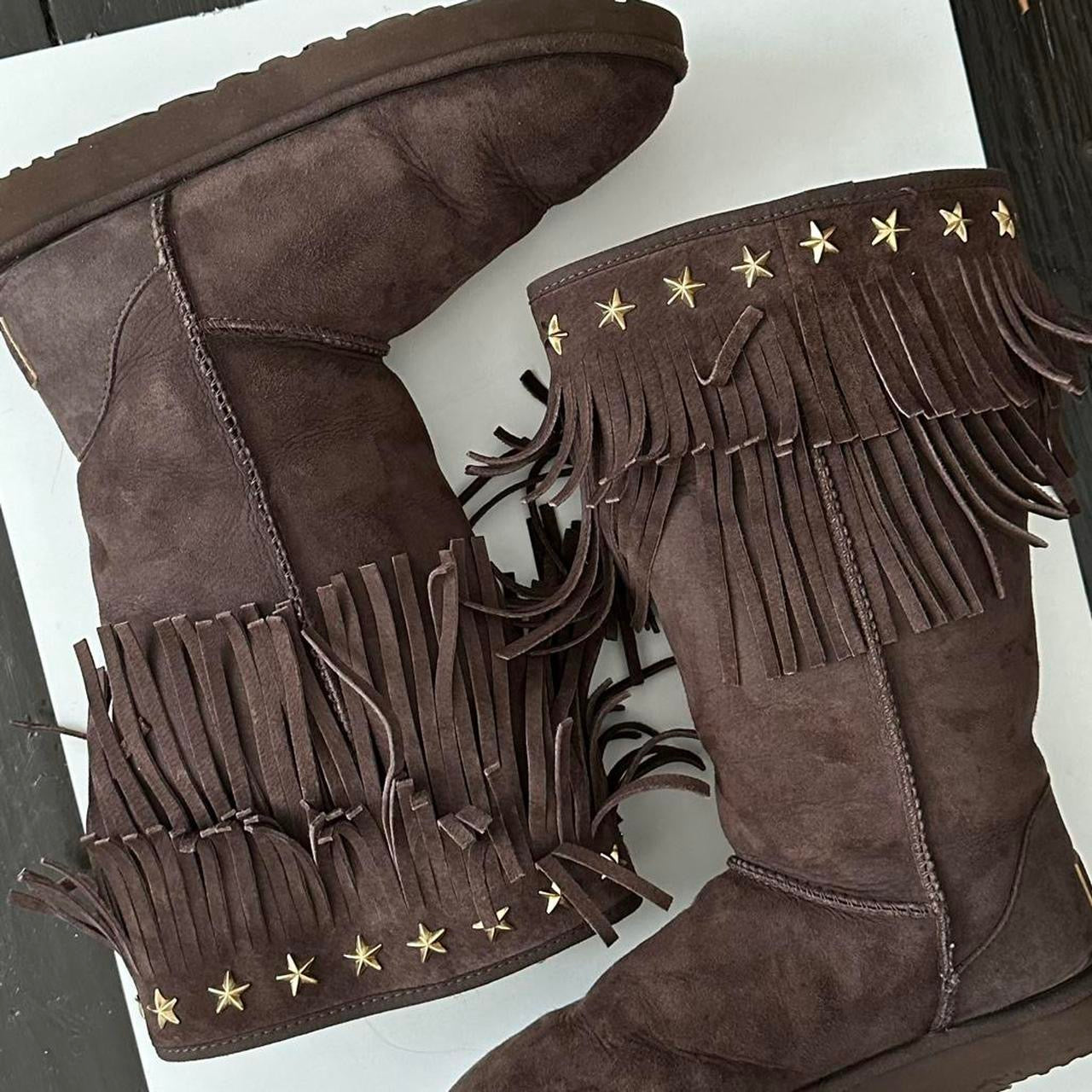 Vintage chocolate brown 2010 Jimmy Choo X Ugg boots – Chelsea Thrift