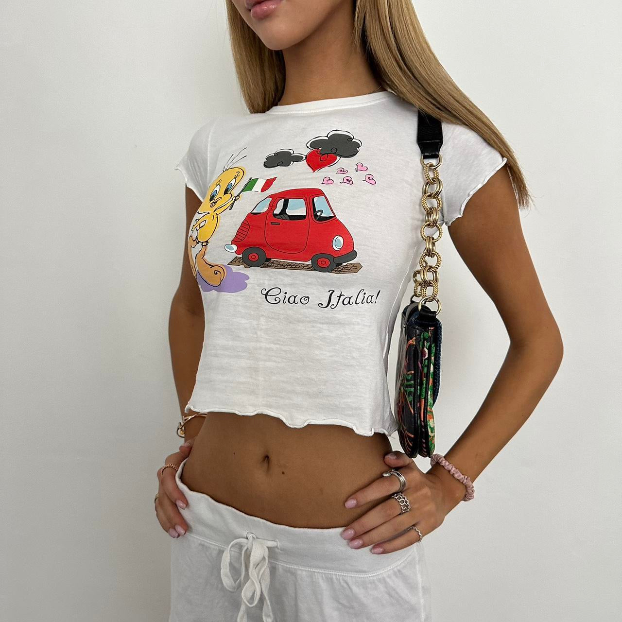 Vintage 90โs tweety ciao Italia rare baby tee ๐ฎ๐น