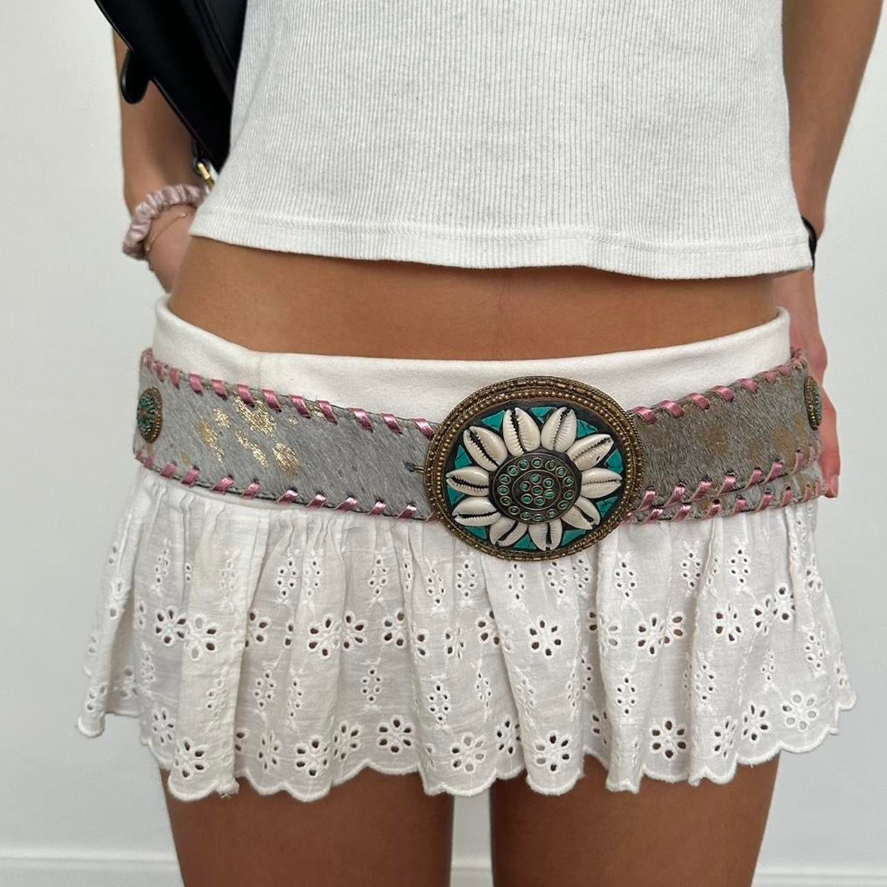 Vintage grey seashell š belt š