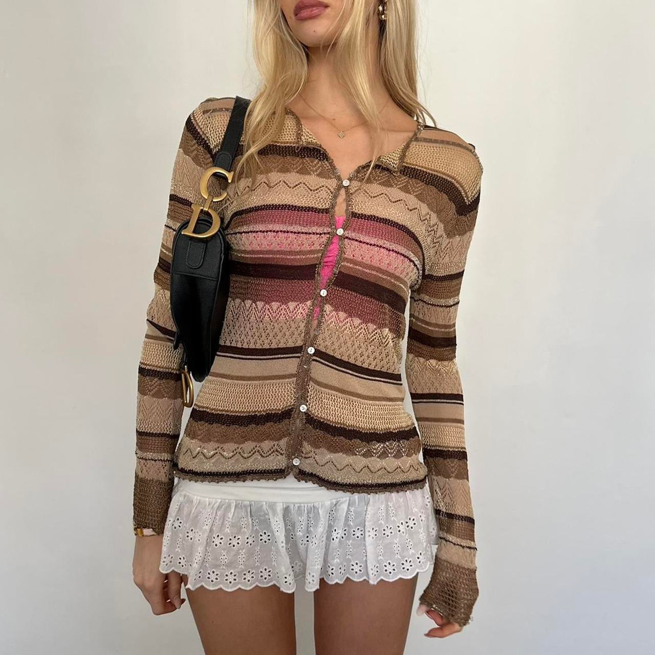 Vintage 90’s brown long sleeve cardigan top