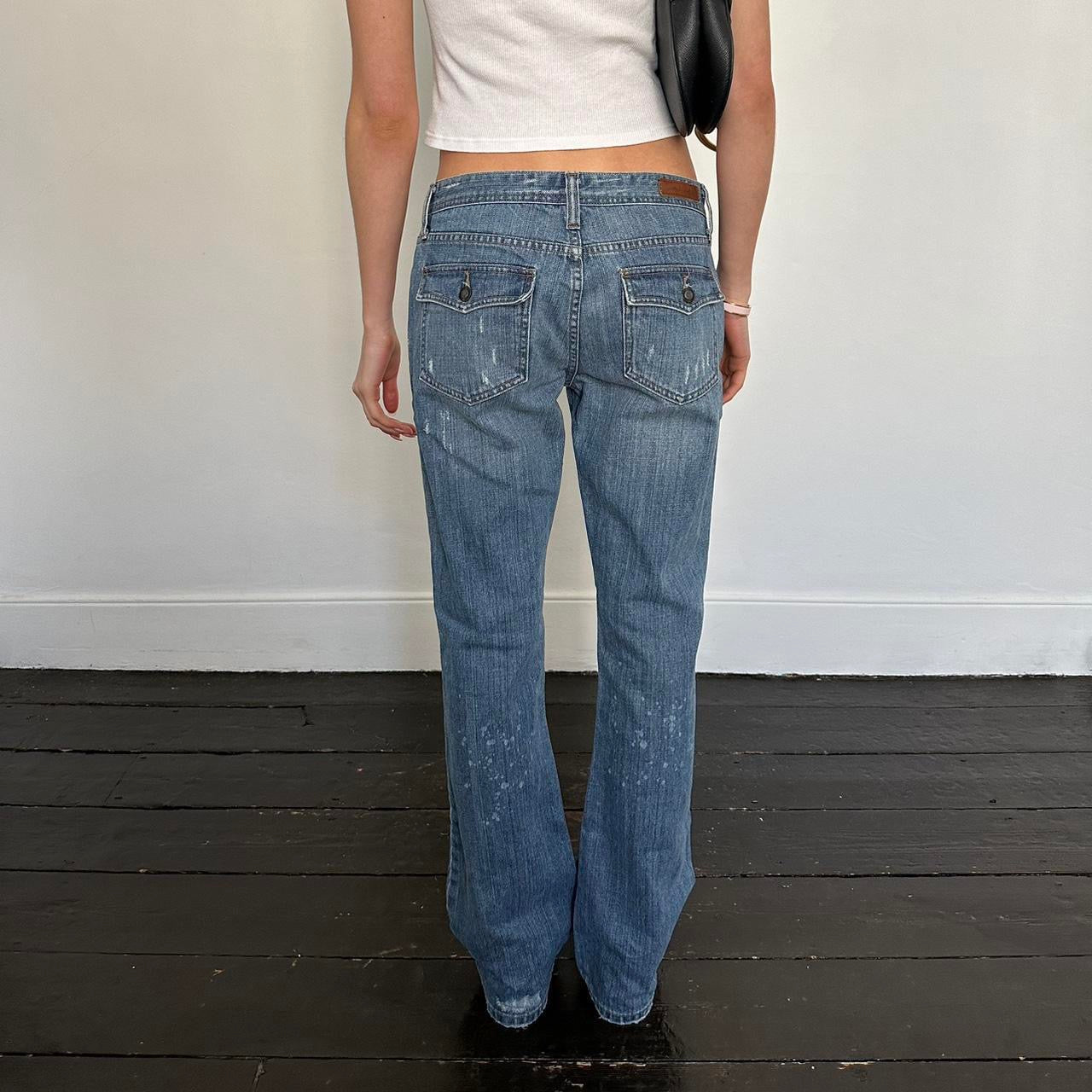 Vintage early 2000s Abercrombie and Fitch blue wash relaxed jeans