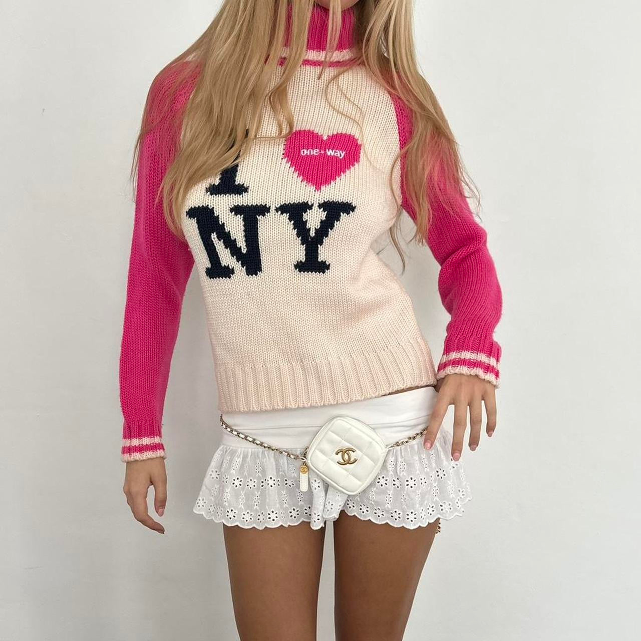 Vintage I love New York roll neck sweater