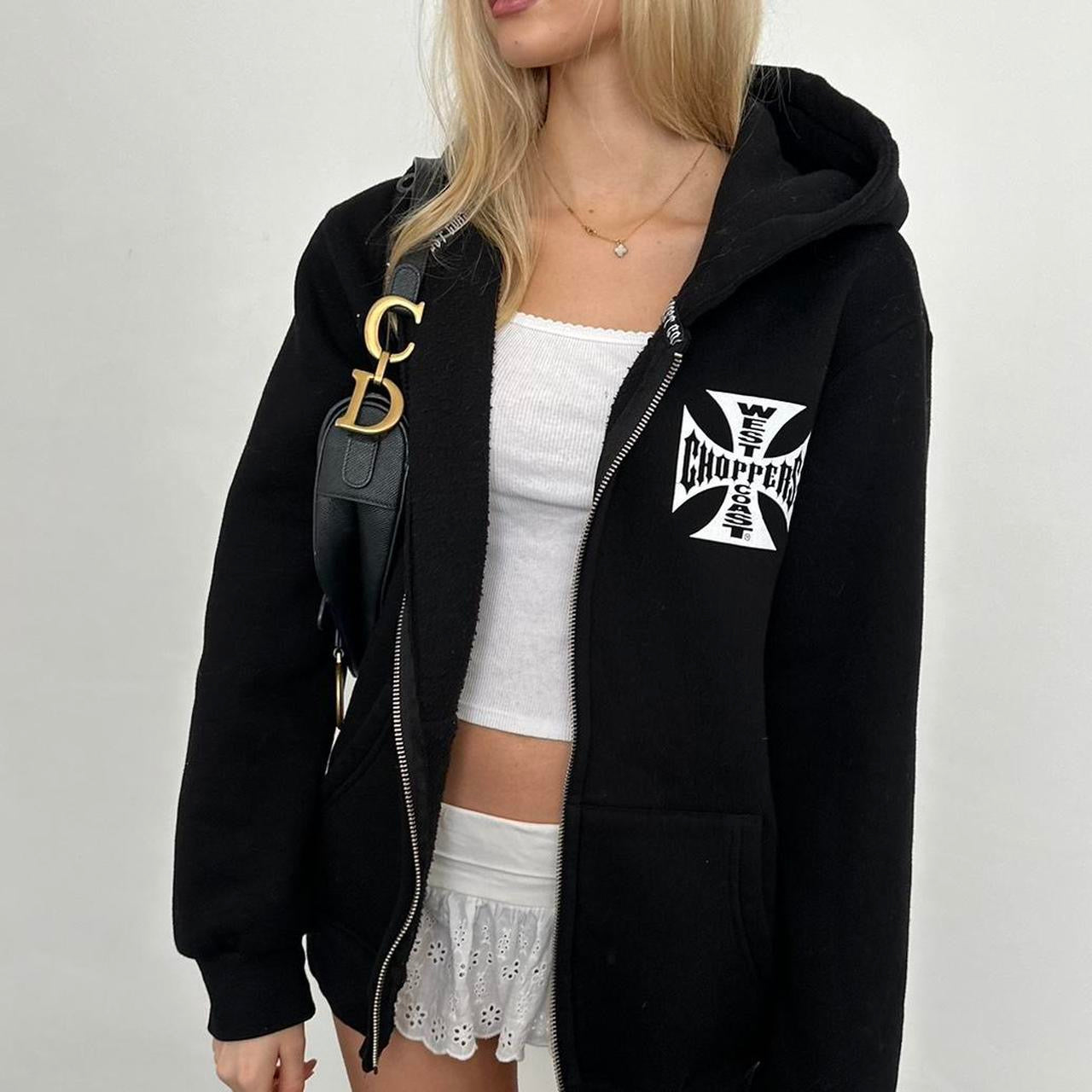 Vintage West Coast black zip up hoodie