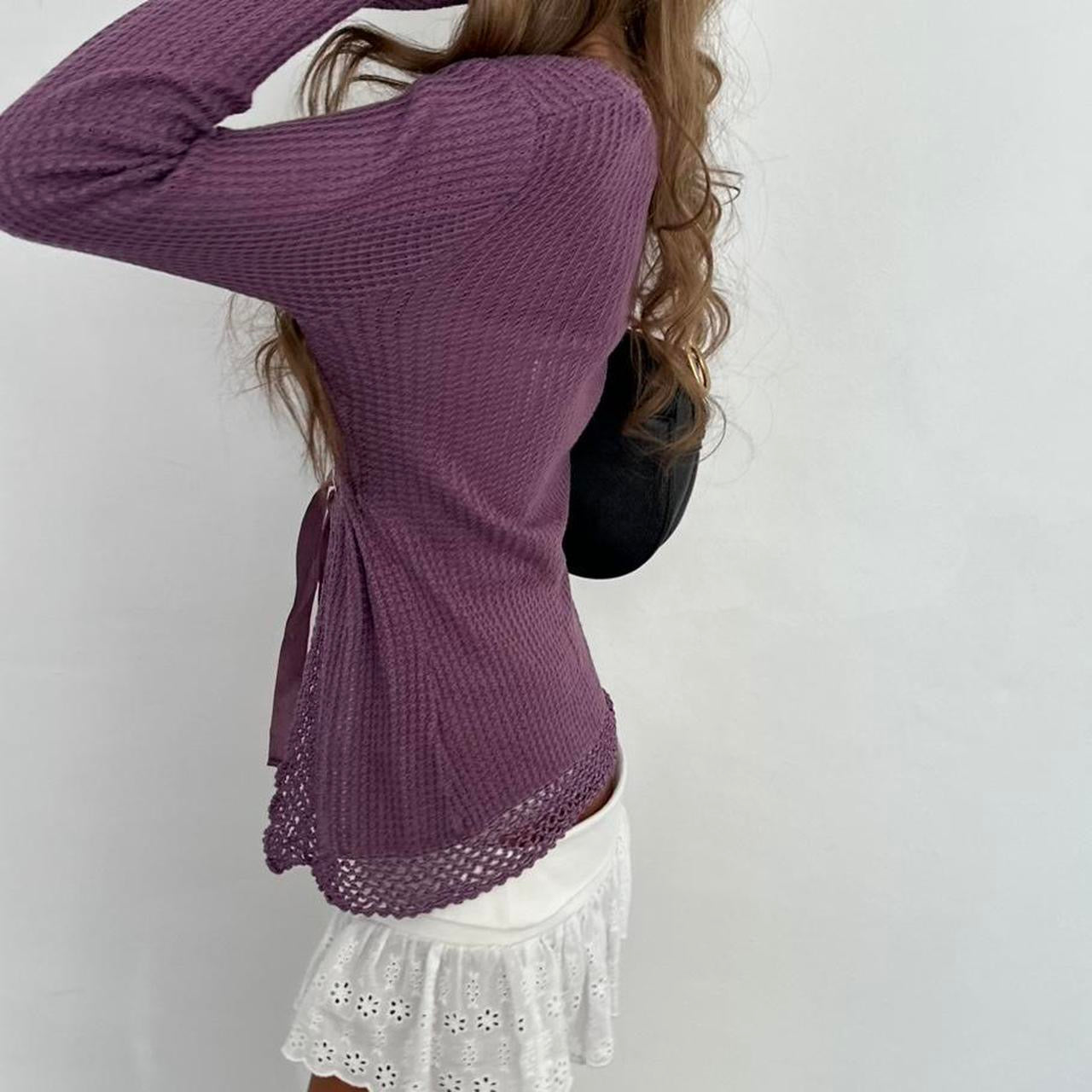 Vintage 2000s purple tie up cardigan top
