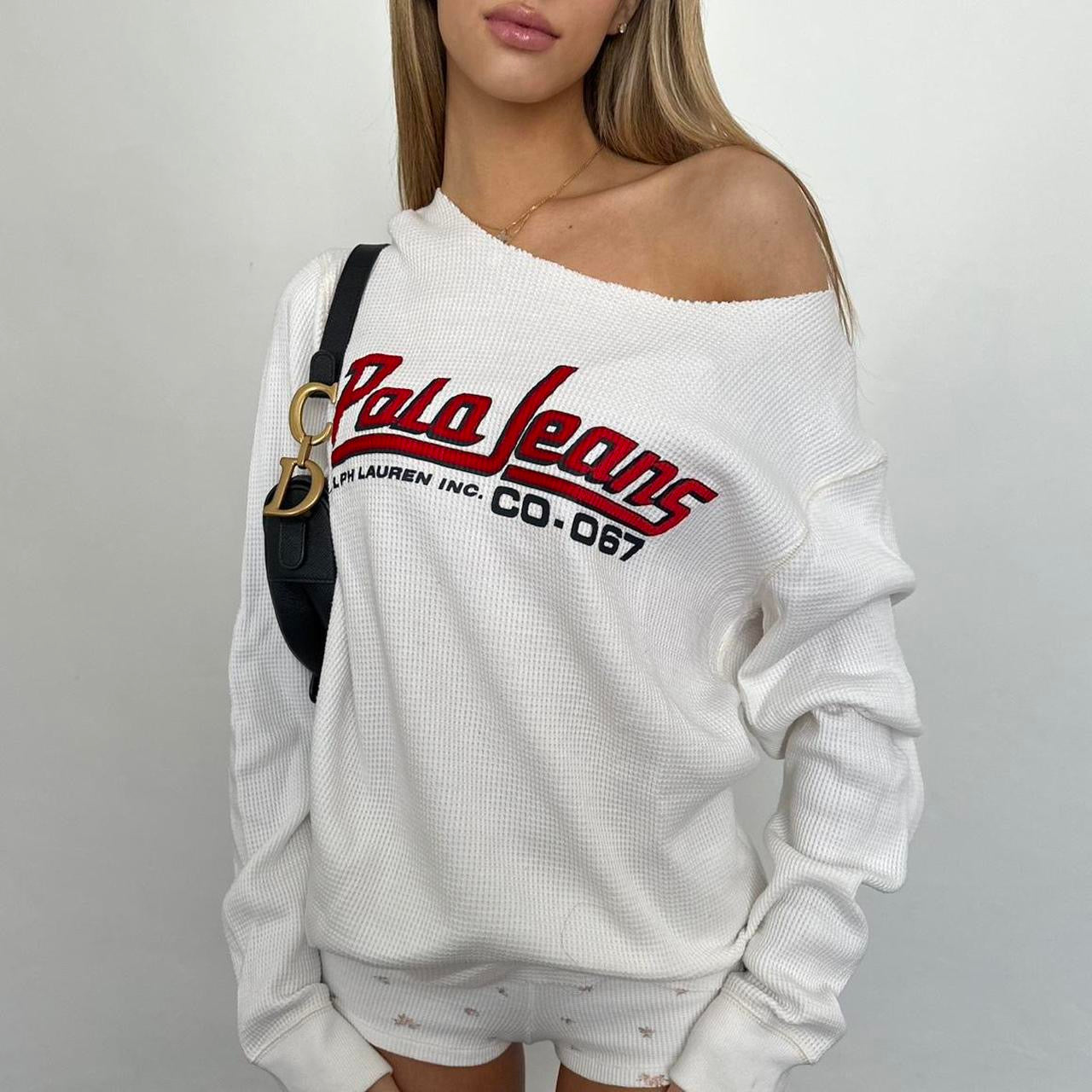 Vintage Ralph Lauren white oversized long sleeve top