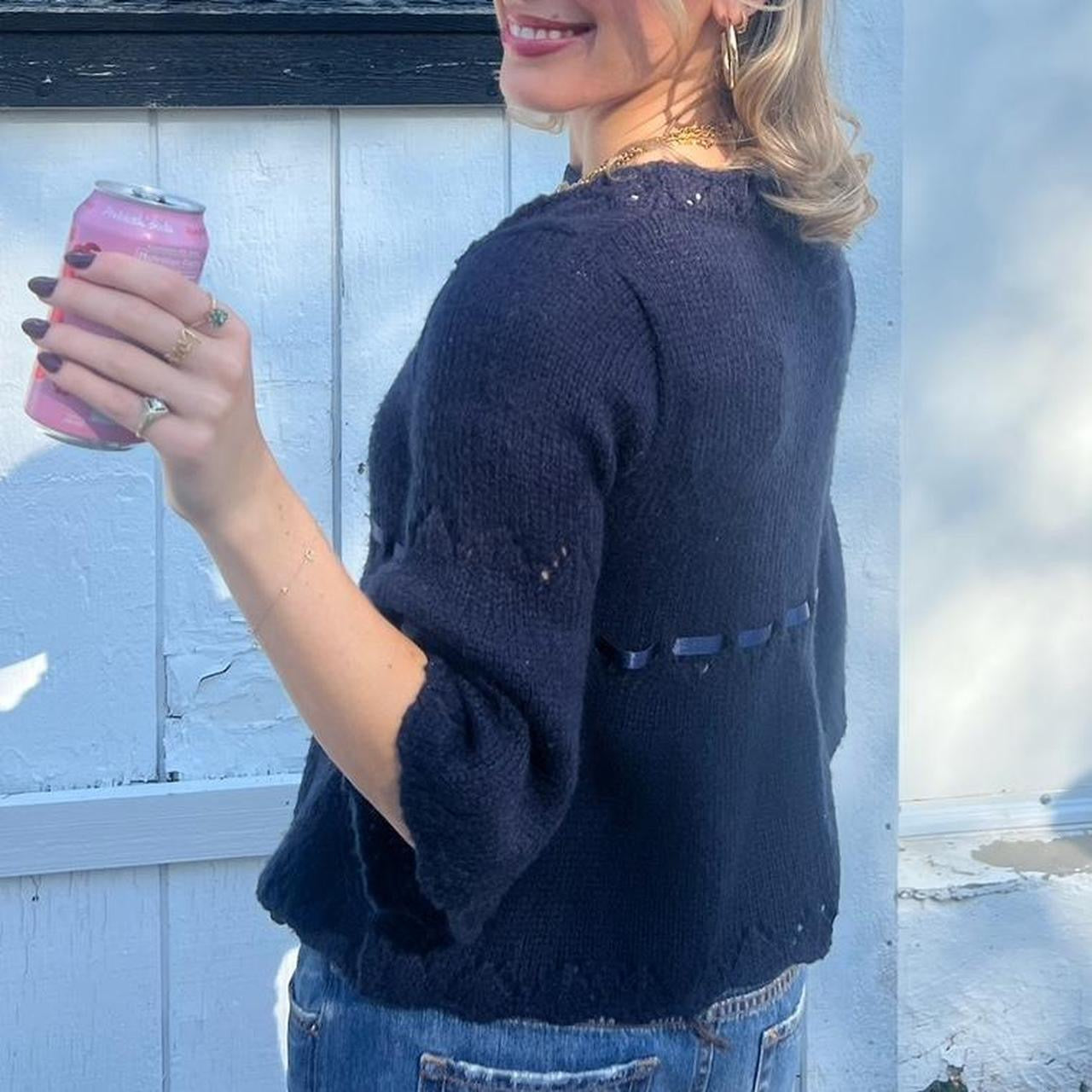Vintage 90’s navy knitted cardigan