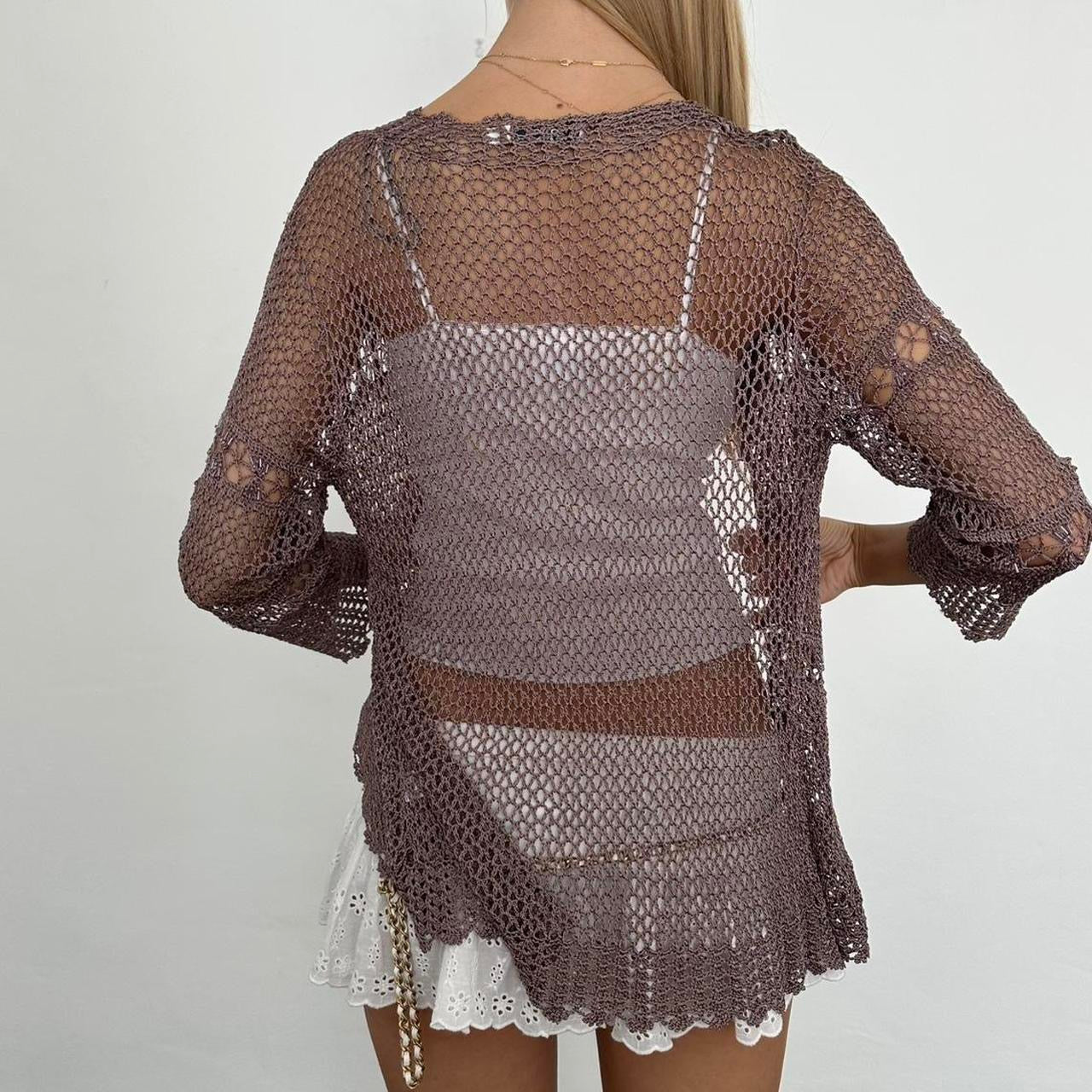 Vintage crochet delicate layering cardigan