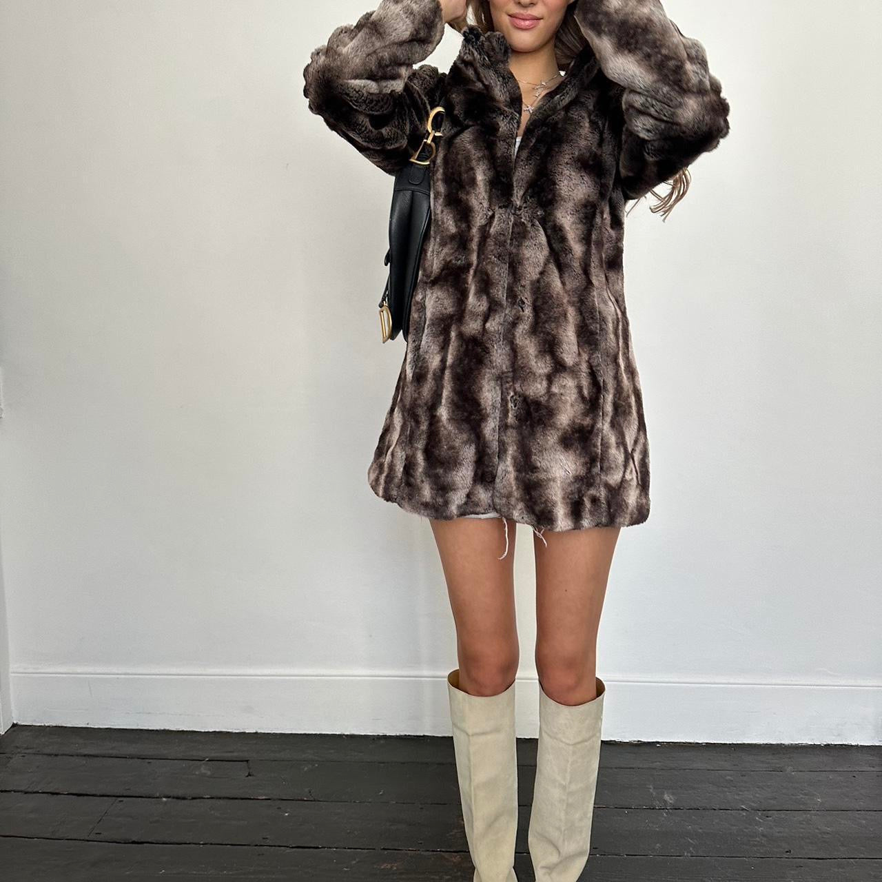 Vintage 2000’s brown faux fur jacket