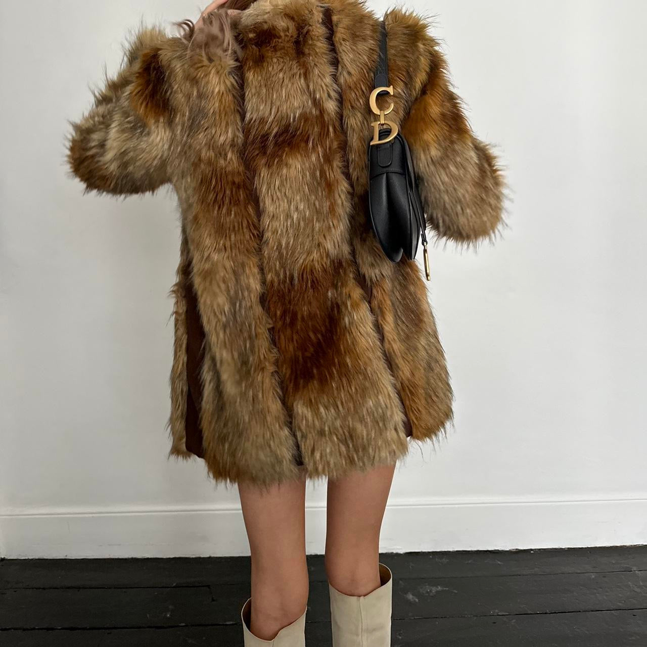 Vintage 2000’s brown faux fur jacket