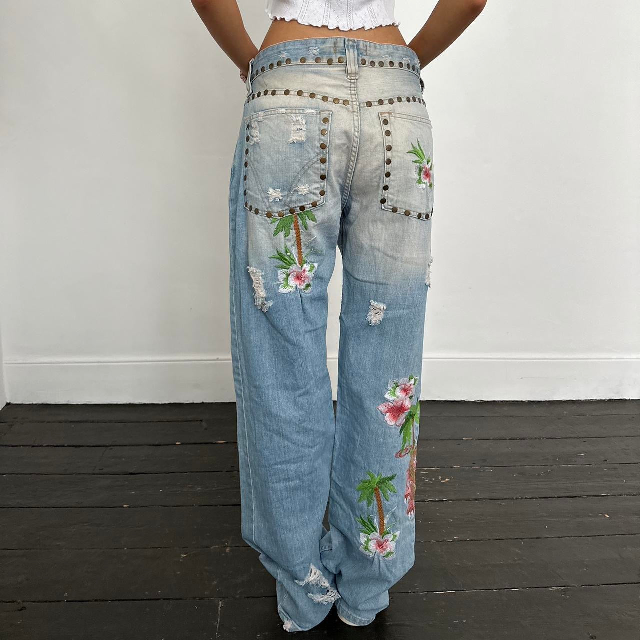 Vintage Dolce & Gabbana iconic rare 90s palm tree jeans
