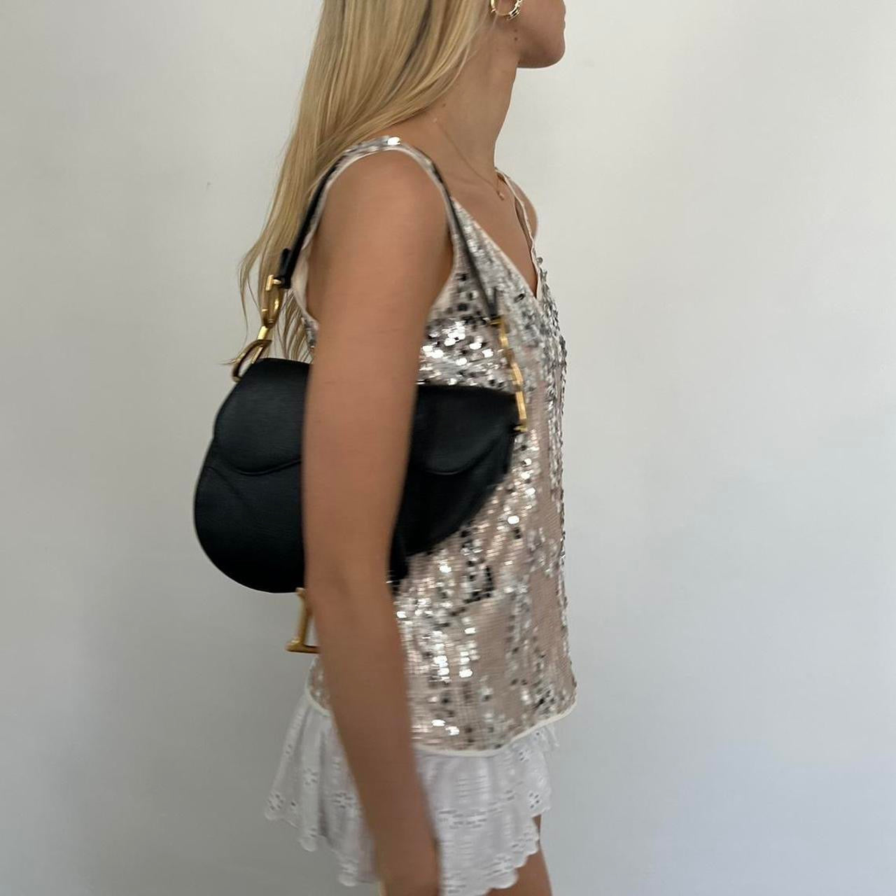 Vintage silver sequin embellished top
