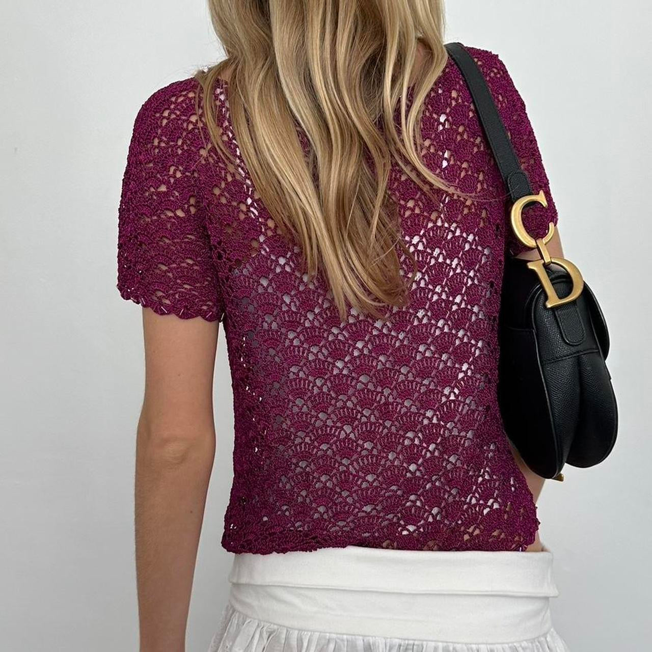 Vintage plum layering cardigan top