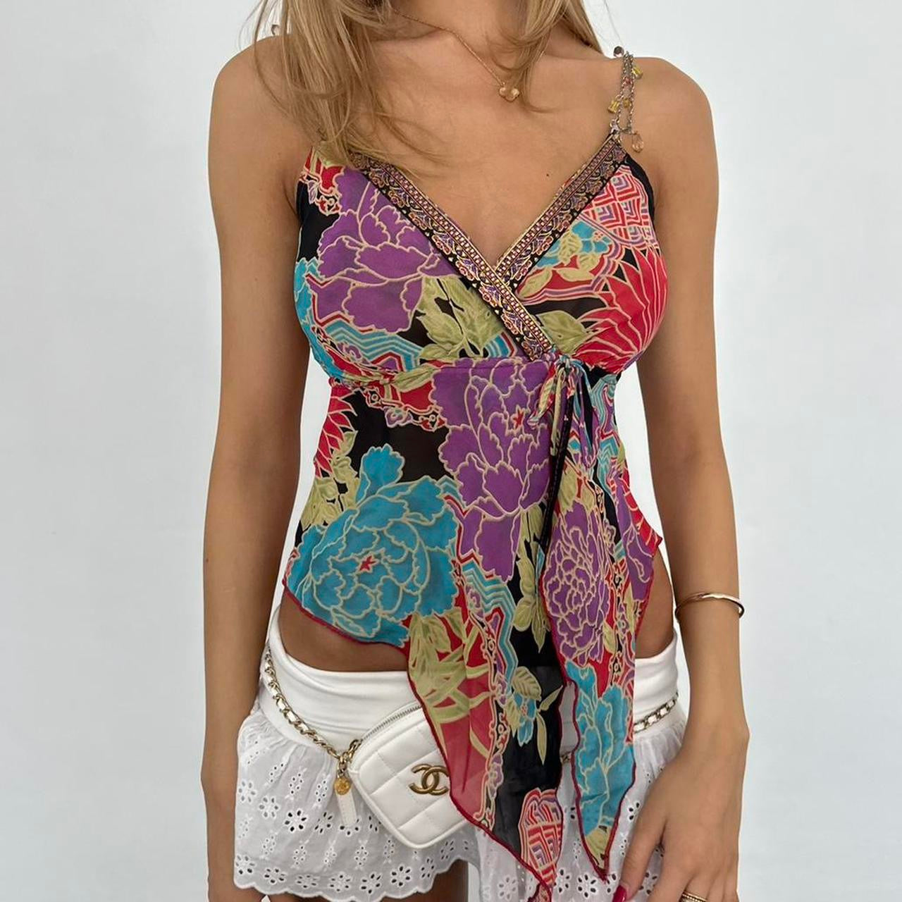 Vintage 2000’s floral bohemian cami top