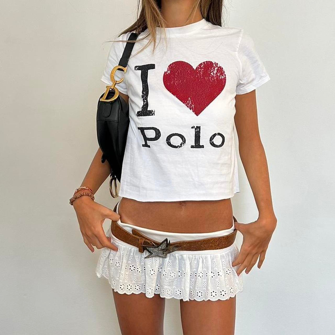 Vintage white Ralph Lauren baby tee š